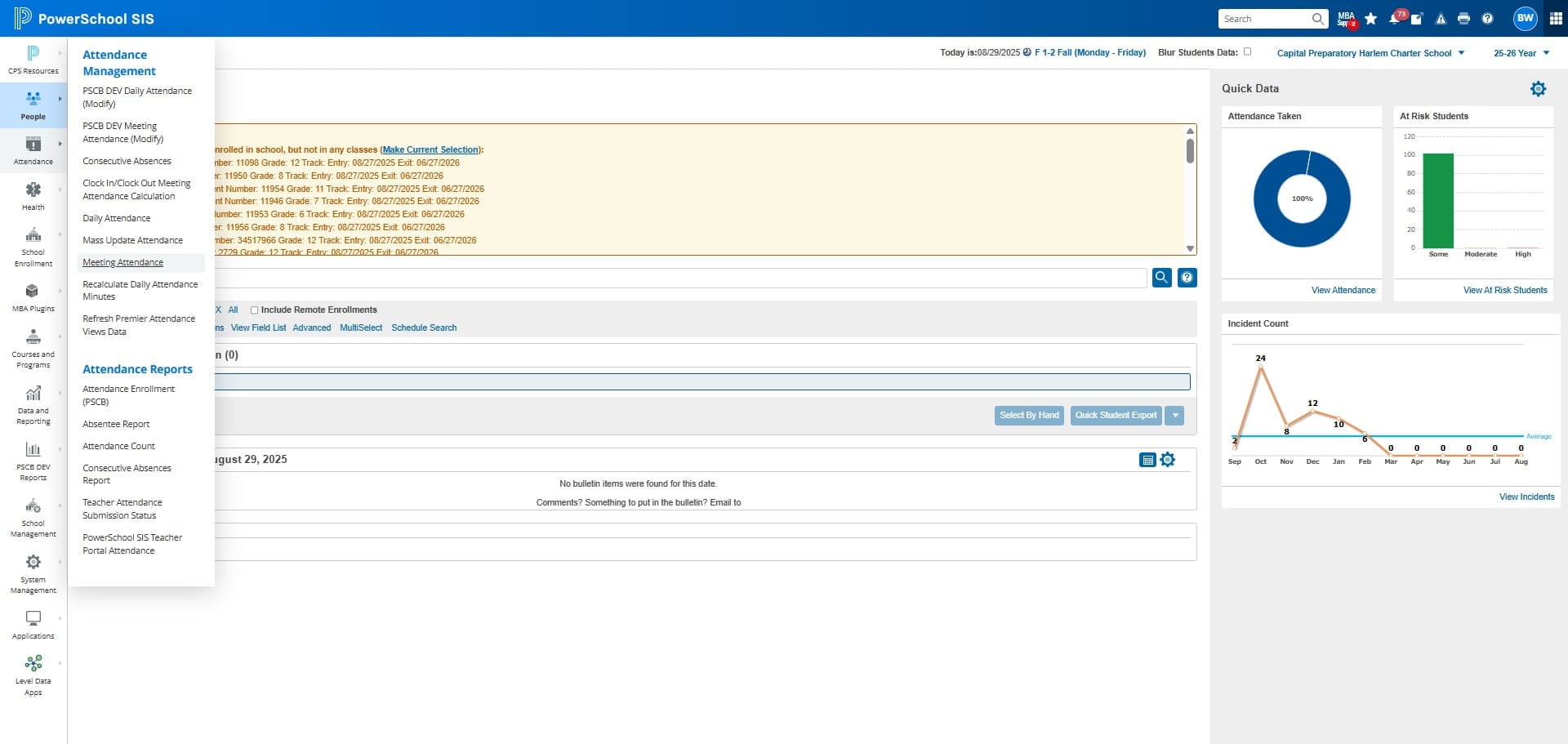Click on "Meeting Attendance"