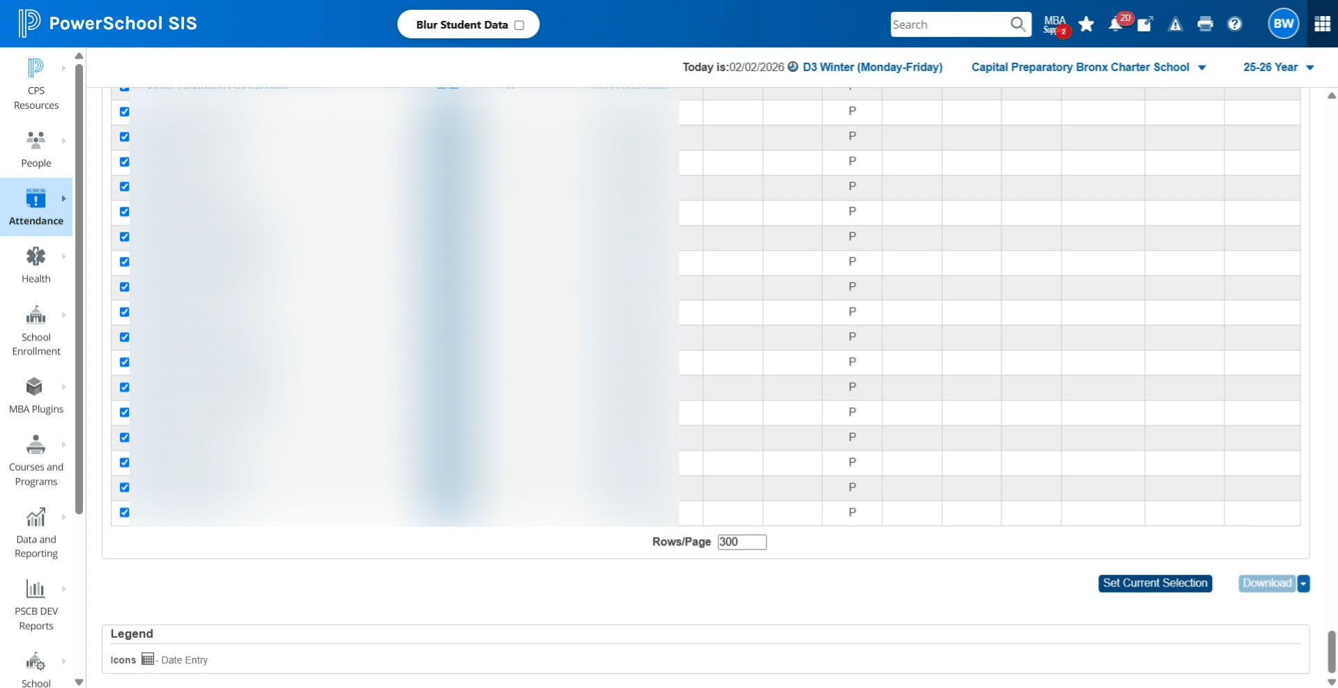 Scroll down and Click on "Set Current Selection"