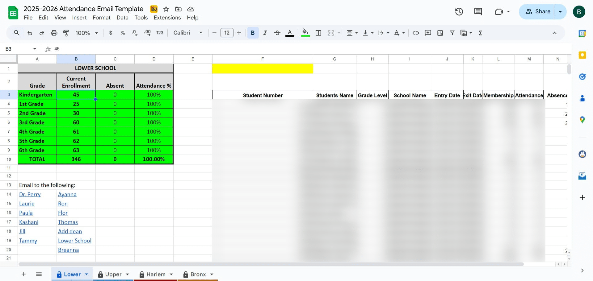 Update the numbers in Column B
