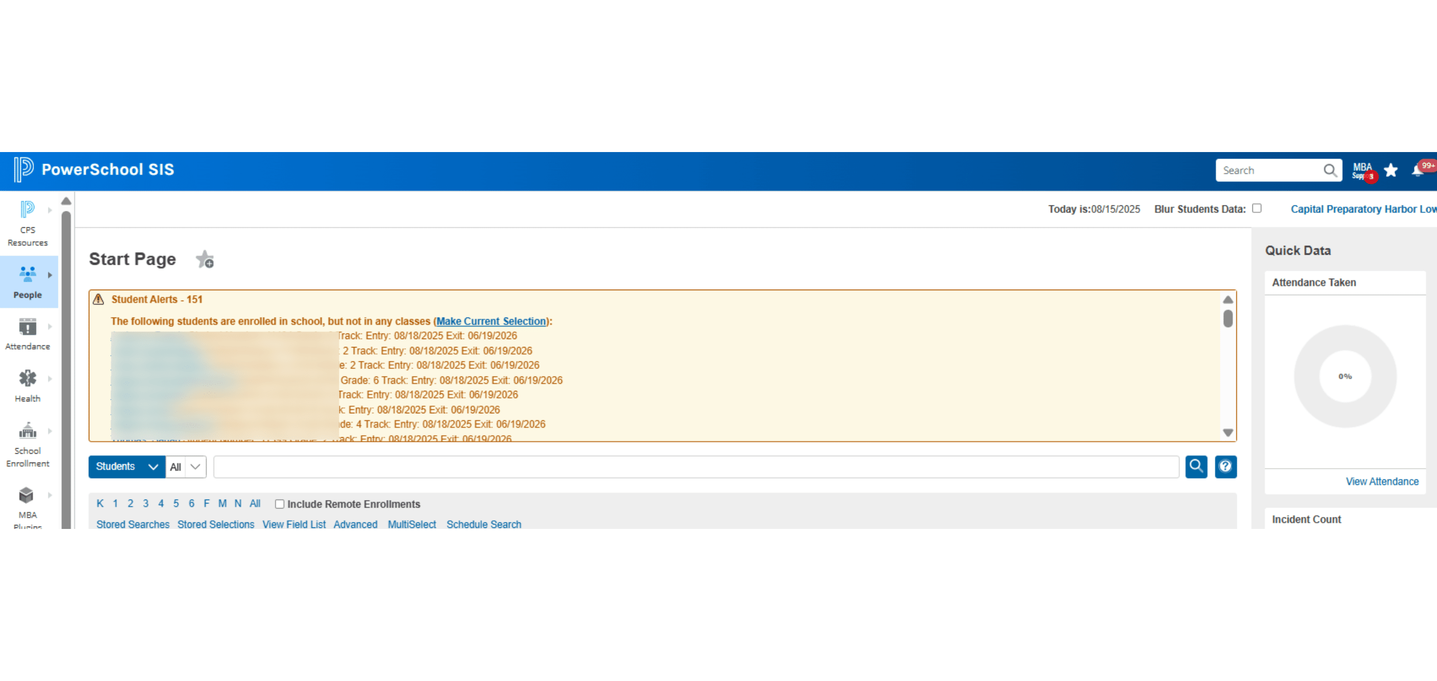 Click on "View Attendance"