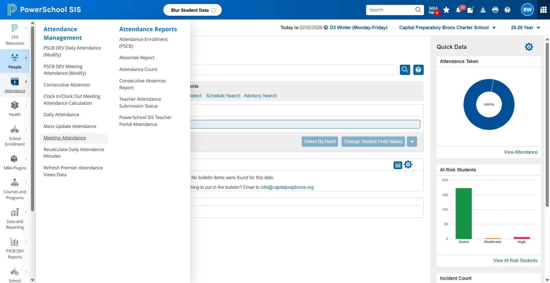 Click on "Meeting Attendance"