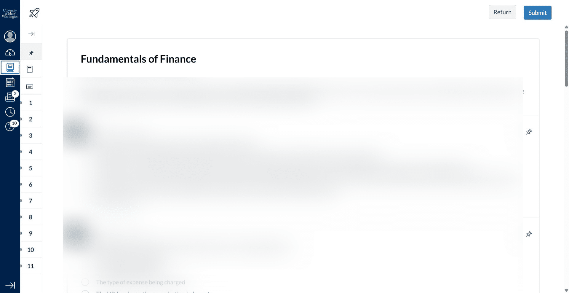 If at any time you need to navigate to the course's main menu to see the modules, click on the book icon on the left menu screen.