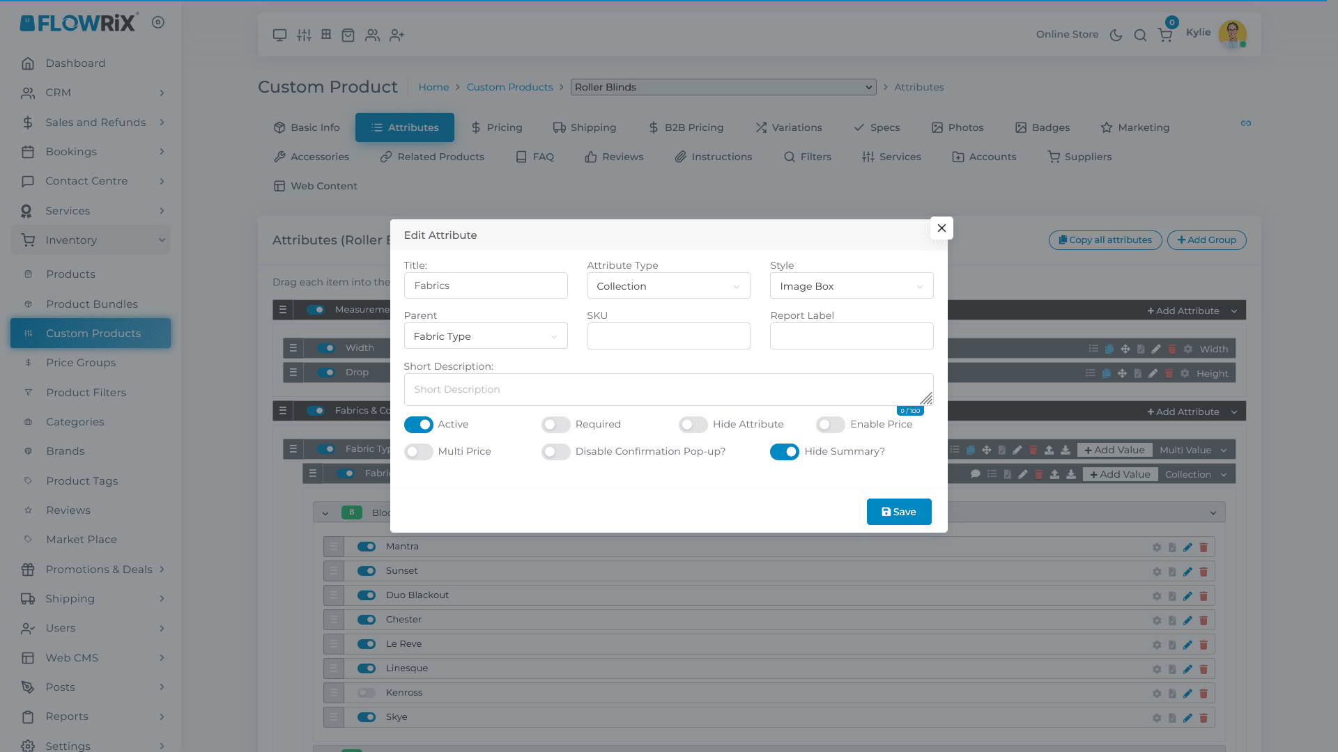 Turn on the toggle for **Enable Price**