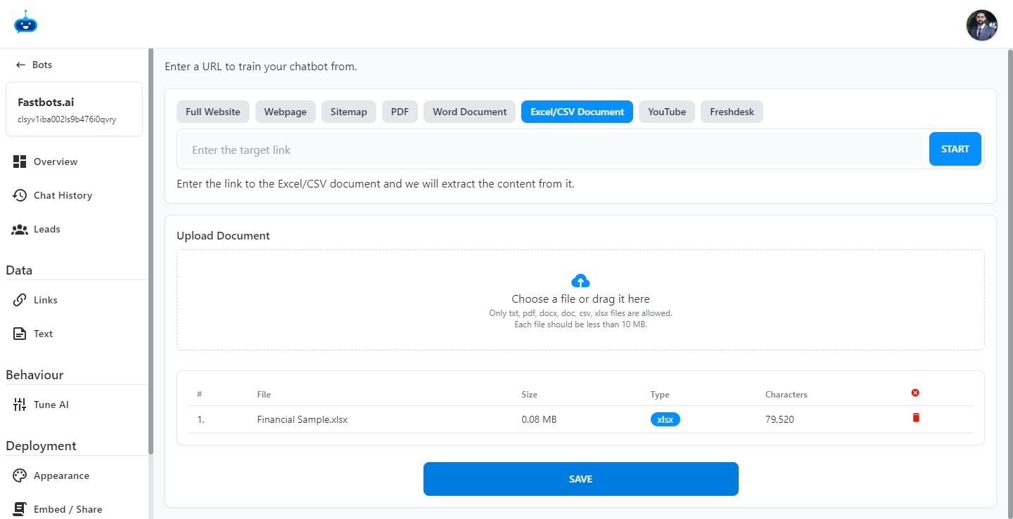 After adding the file, click on the "Save' button. 