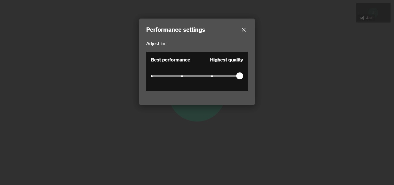 In the **Performance settings**, you can choose between optimizing for the best performance or the highest quality, depending on your network connection and device capabilities.