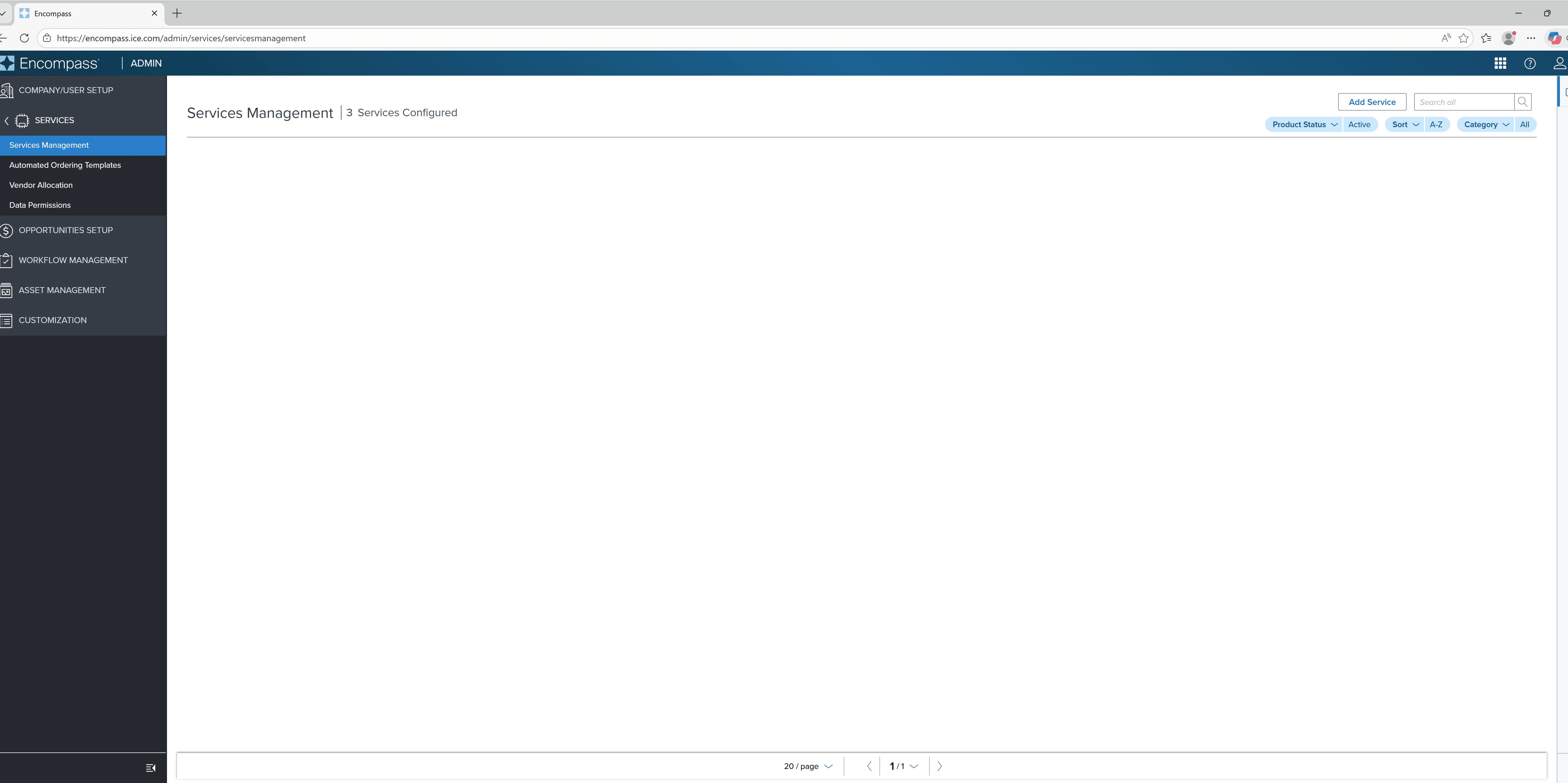 Now you can select ADD SERVICE and find Pointservices.com EPC to begin.