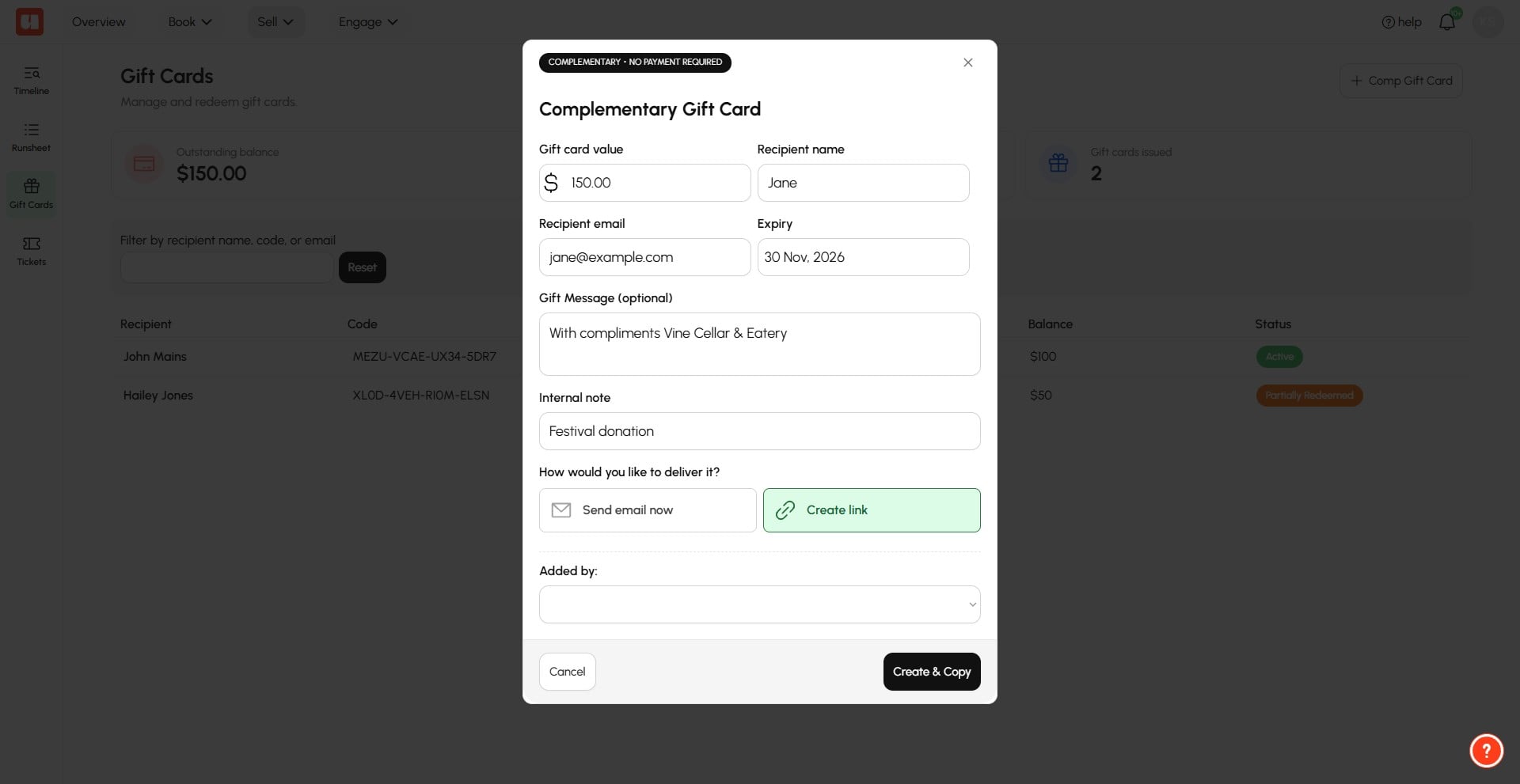 Open the **Added by** dropdown