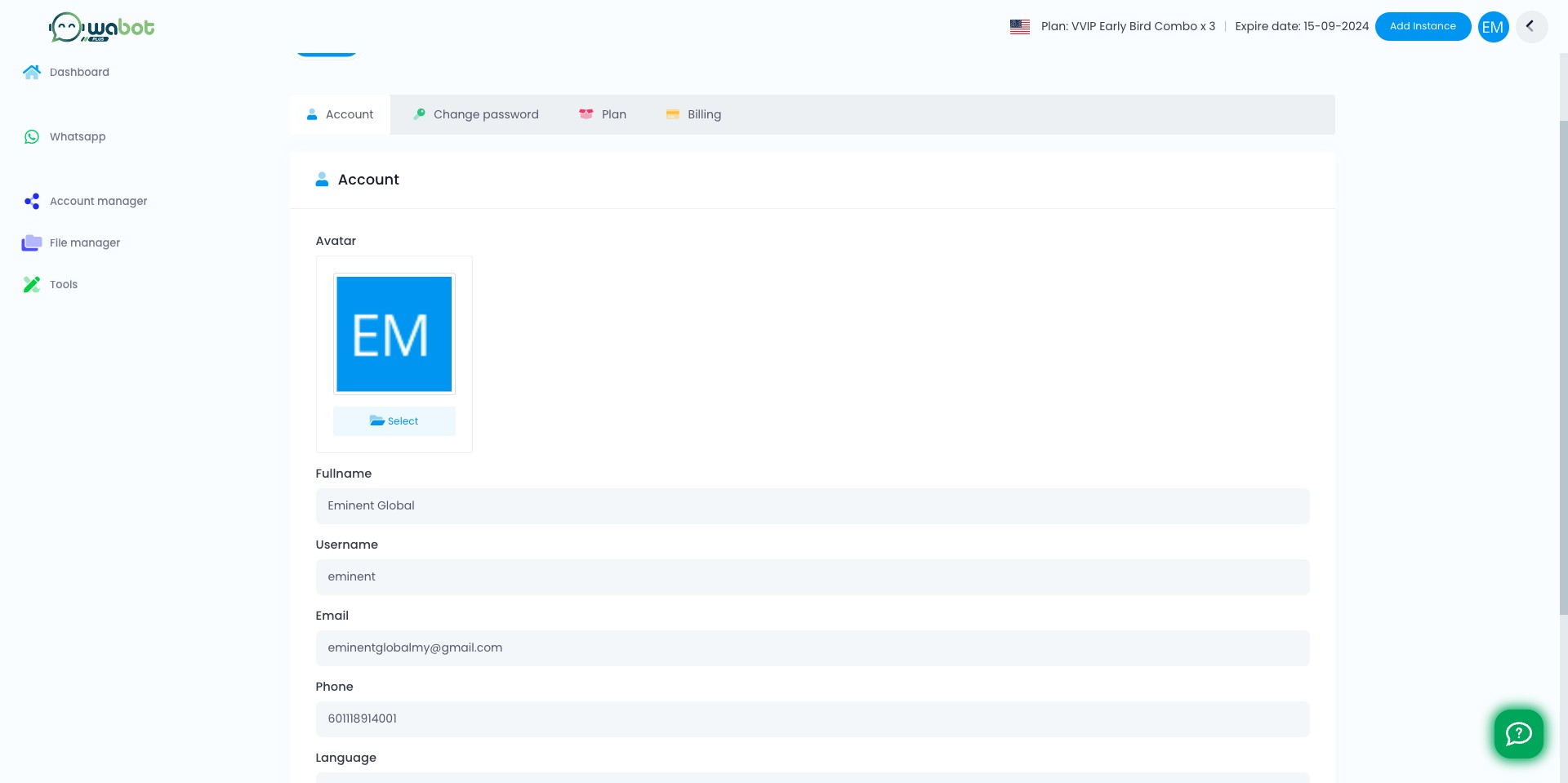 Click on "File manager"