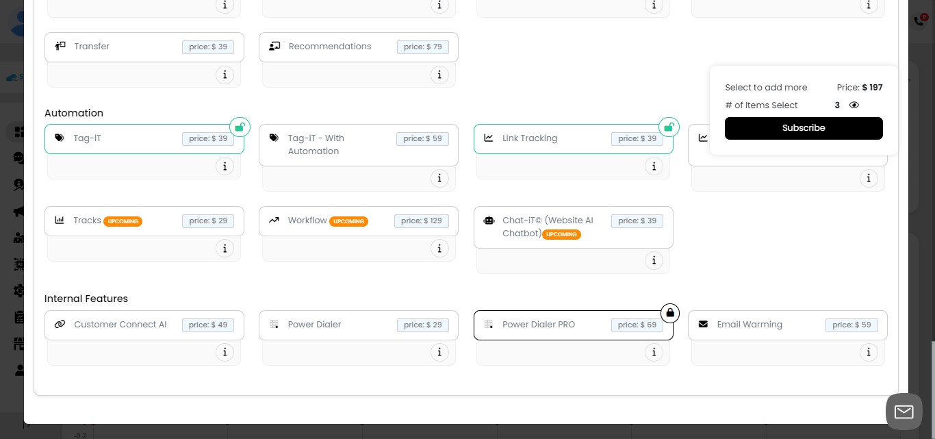 The final feature we'll add is the Power Dialer Pro. This tool:
     1. Automatically calls a list of phone numbers in sequence
     2. Connects sales agents only when a call is answered
     3. Maximizes efficiency by eliminating manual dialing and wait times for unanswered calls