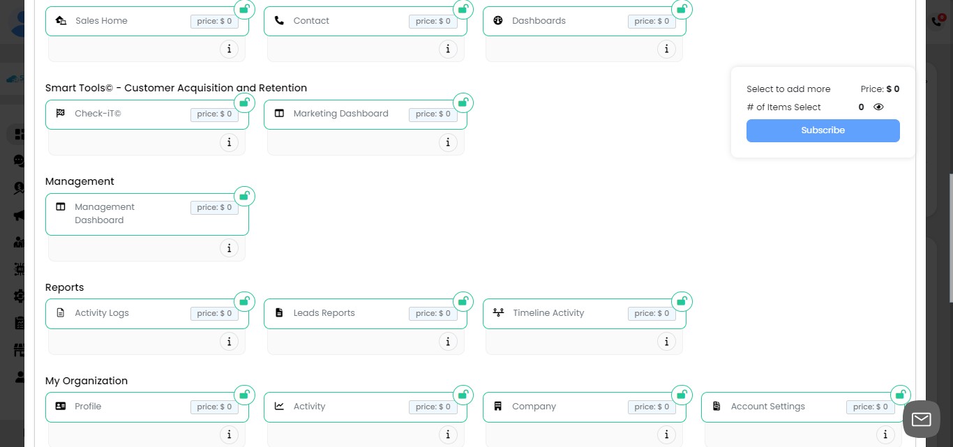 The "Base" features are included in all plans at no additional cost. These essential components include:
     1. Dashboards and activity logs
     2. Timelines
     3. Reports
     4. Profile and company setups
     5. Account settings

The base features form the foundation of the SMS-iT system, connecting all features and tools.