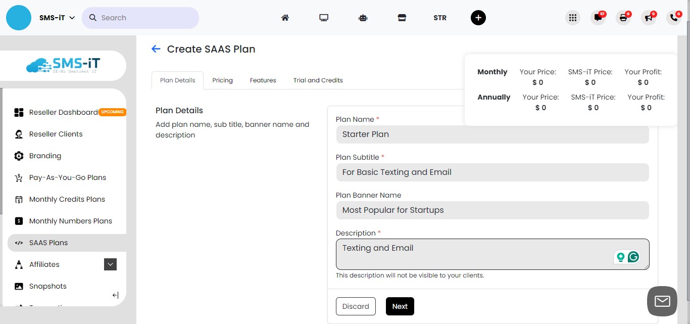 Complete the text fields and click "Next".