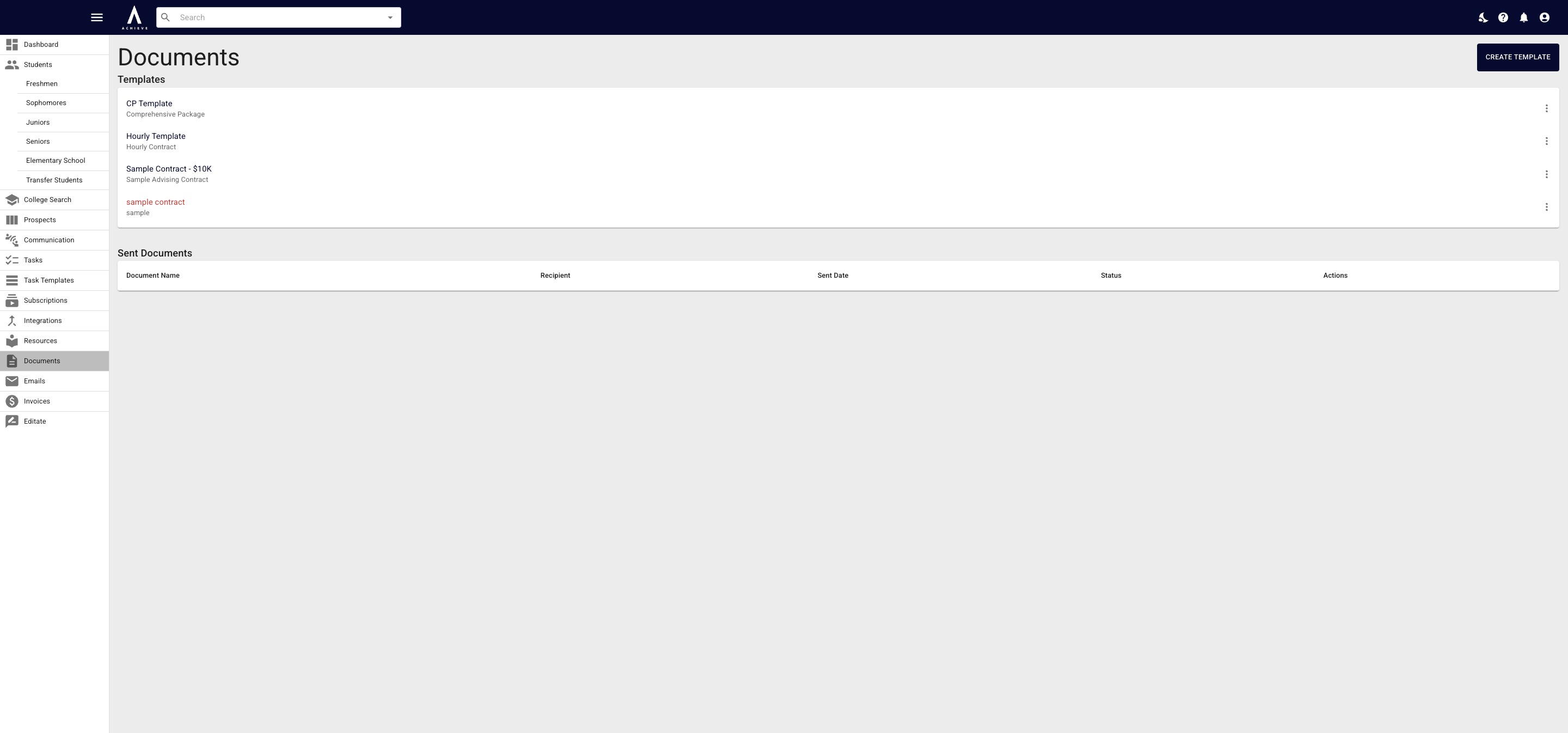 If the new template title had red font, it means there is something wrong with your template. A common issue is that fillable fields haven't been added yet. 