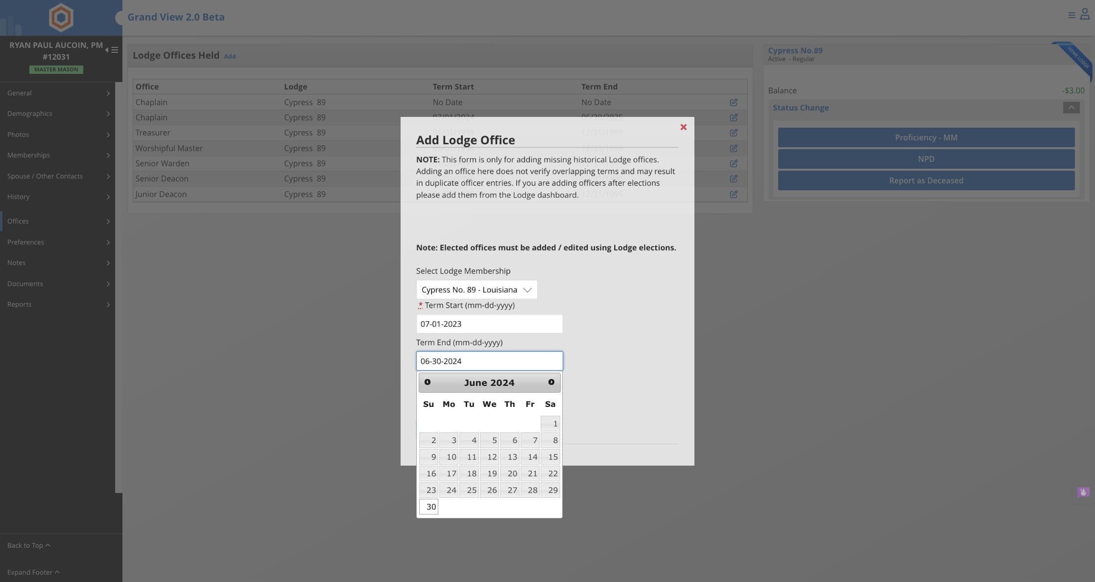Click on "Term End (mm-dd-yyyy)"