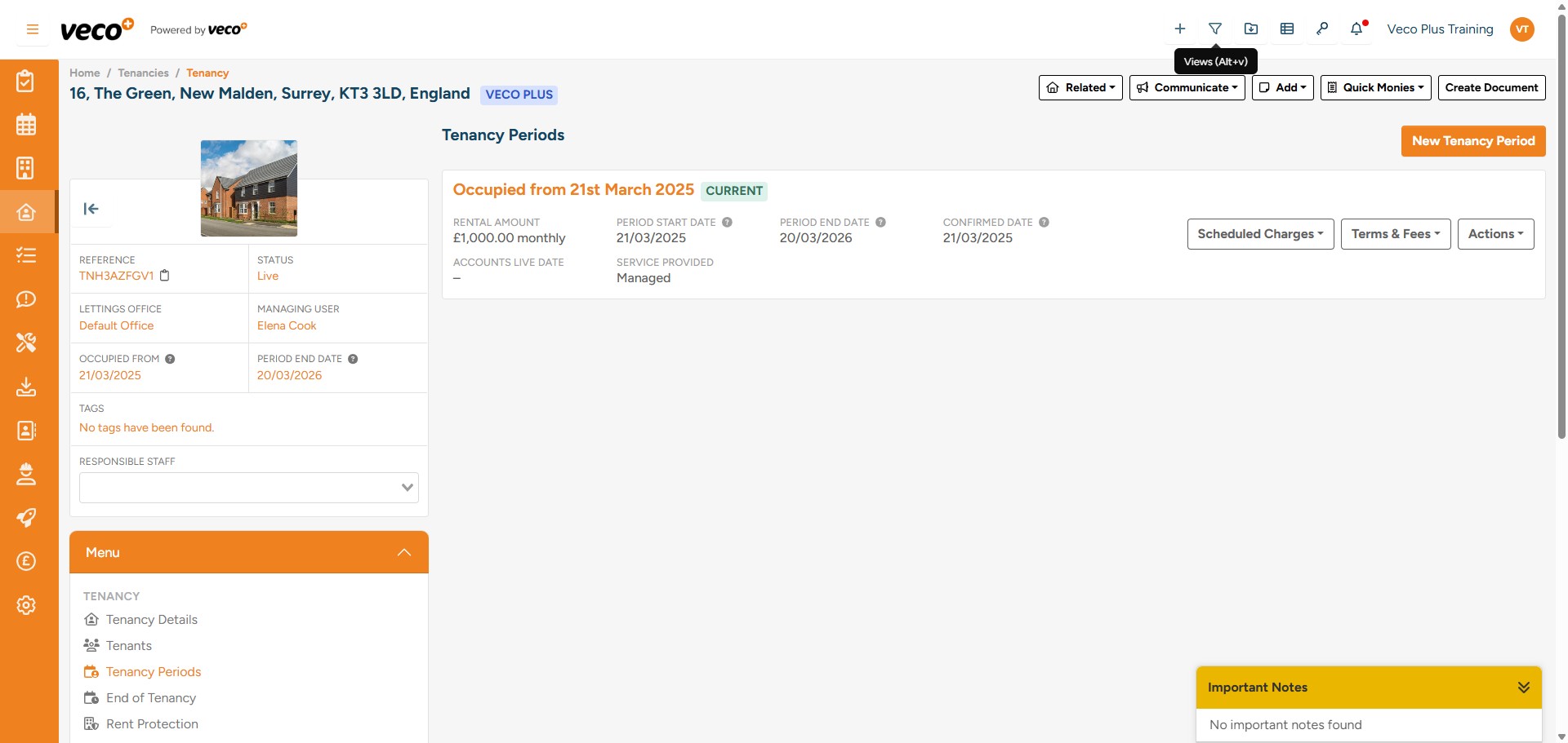 You can see a list of Tenancies that are renewing on the 'Tenancies Renewing' view via the 'Views' symbol