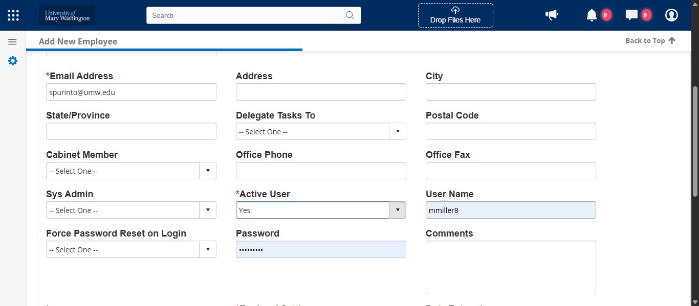 In the User Name field, remove anything listed there. 