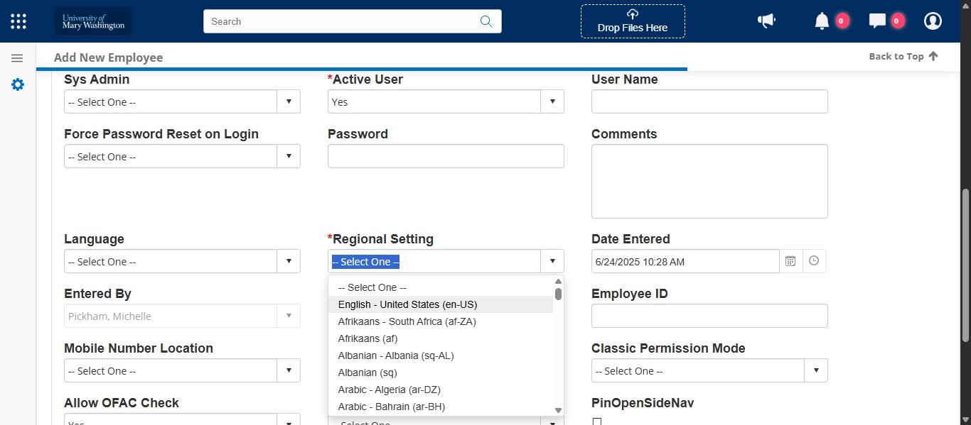 Change the Regional Setting to "English - United States (en-US)."