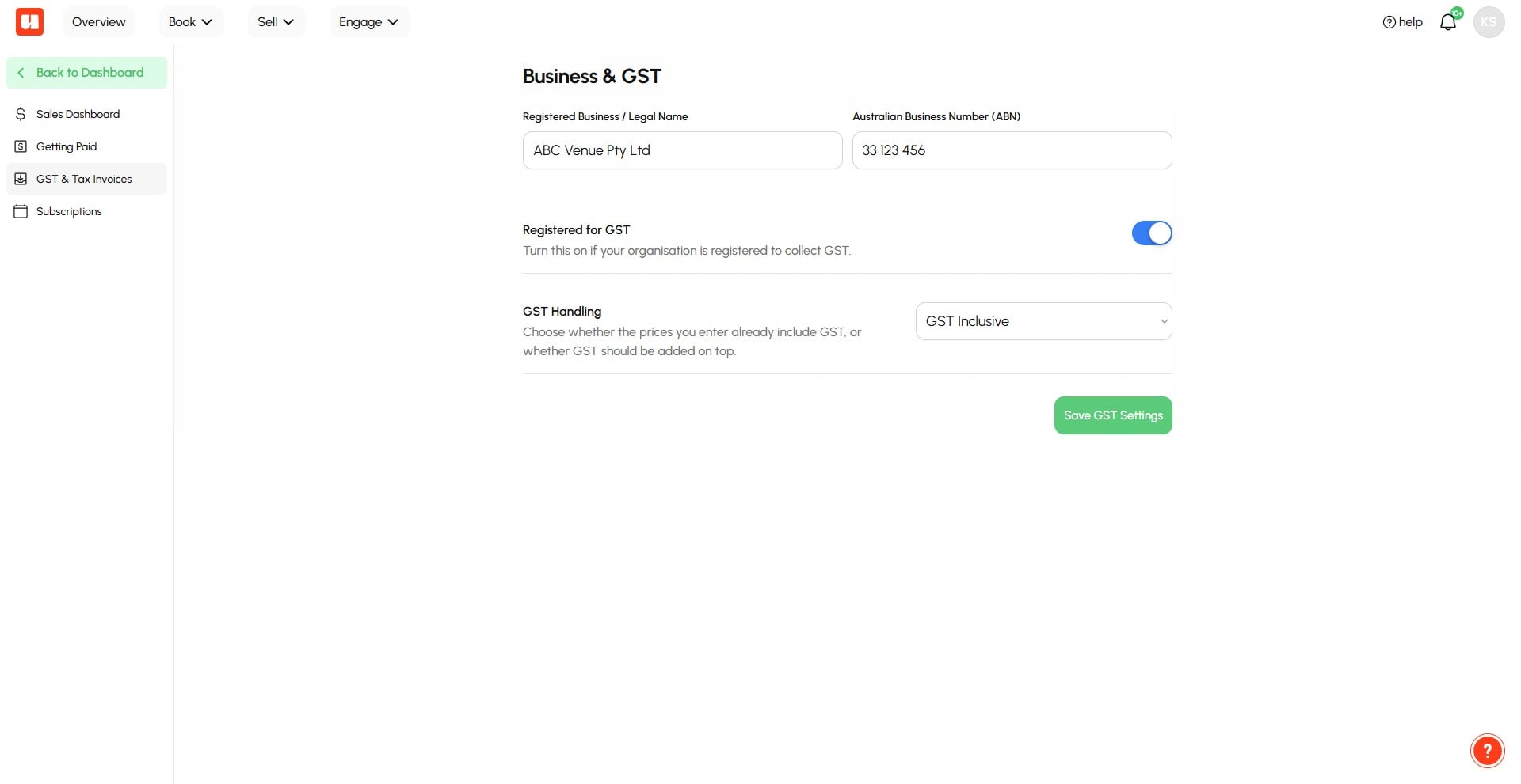 Click **Save GST Settings**