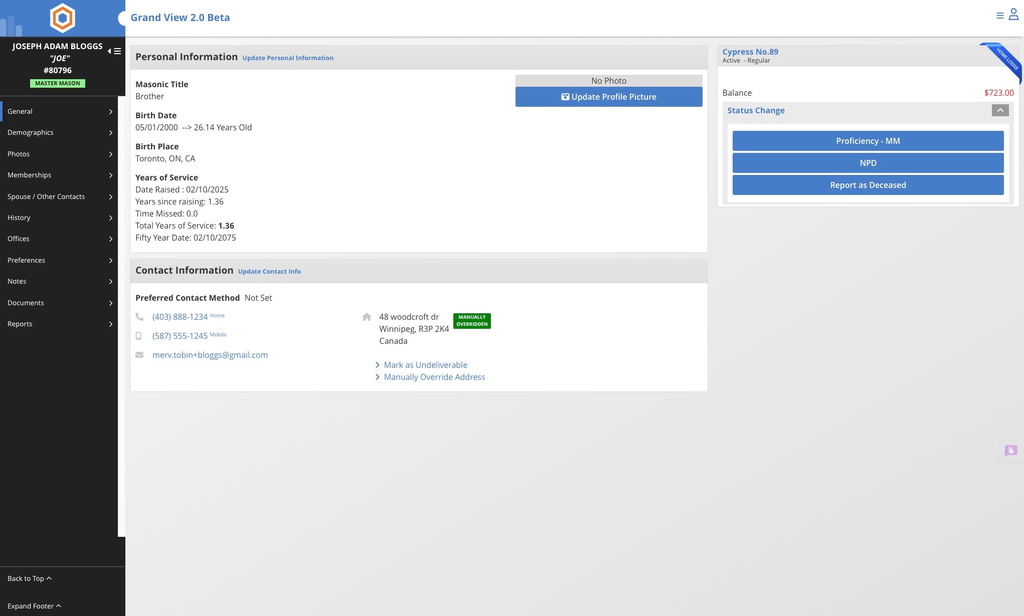 Click on the dollar amount owed by the member