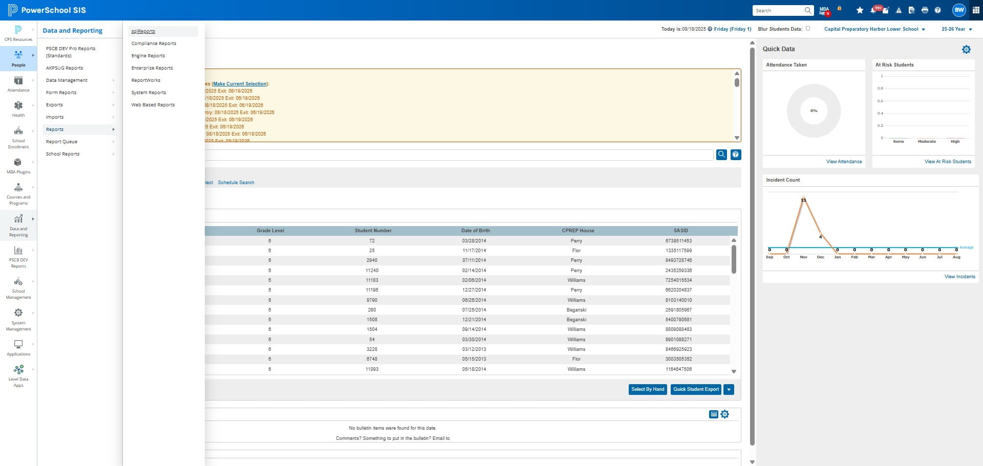 Click on "sqlReports"