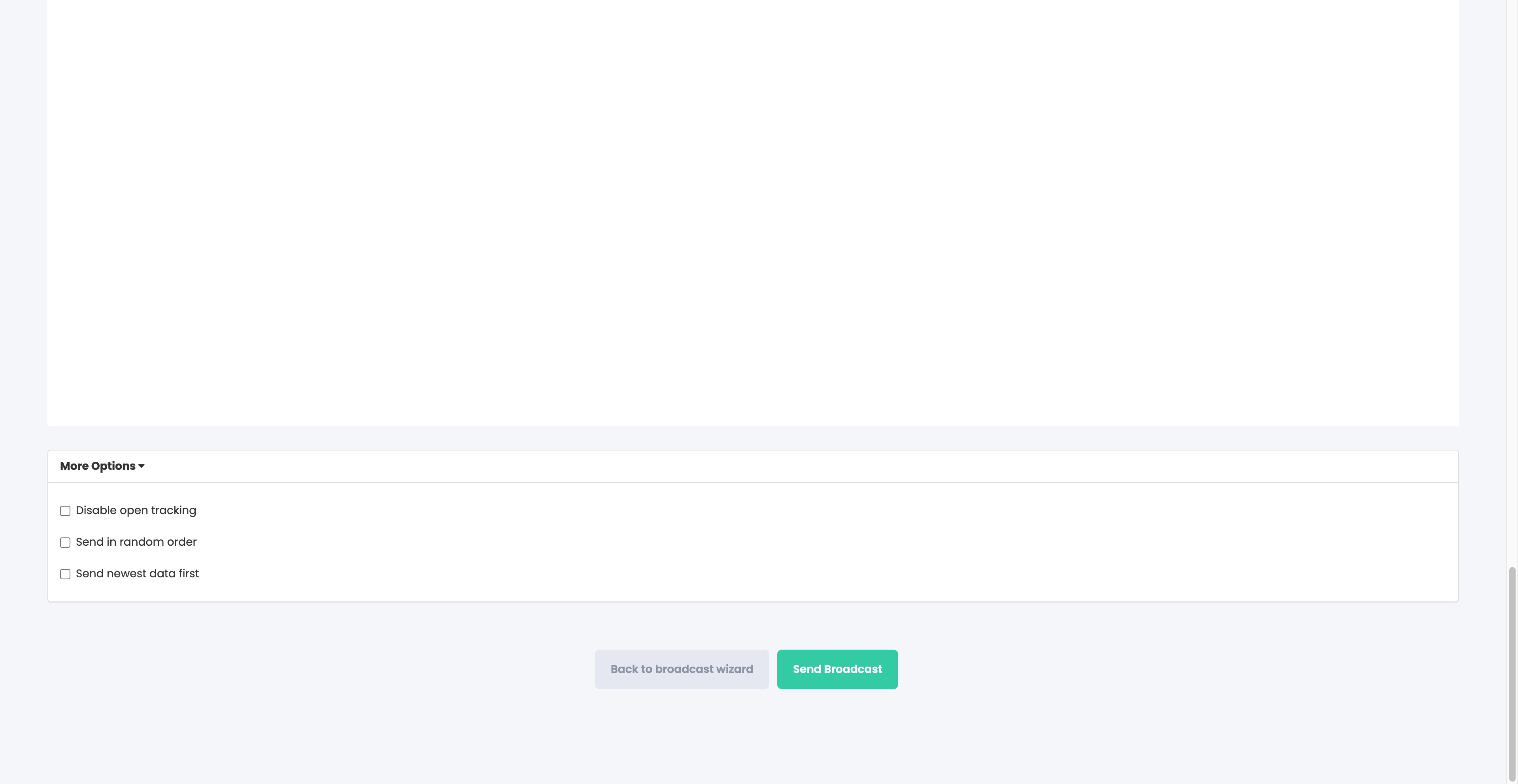 Click on "When do you want to send your broadcast?"