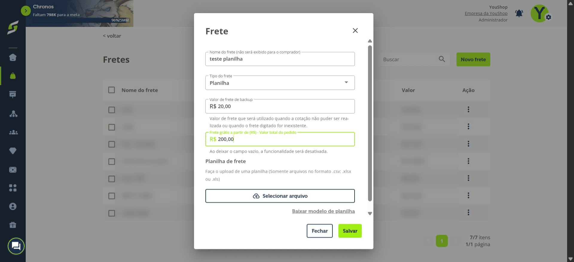 Você pode definir:
&nbsp;
um valor de frete de backup;
&nbsp;
e um valor de frete grátis (quando a compra atingir determinado valor, o frete será gratuito).