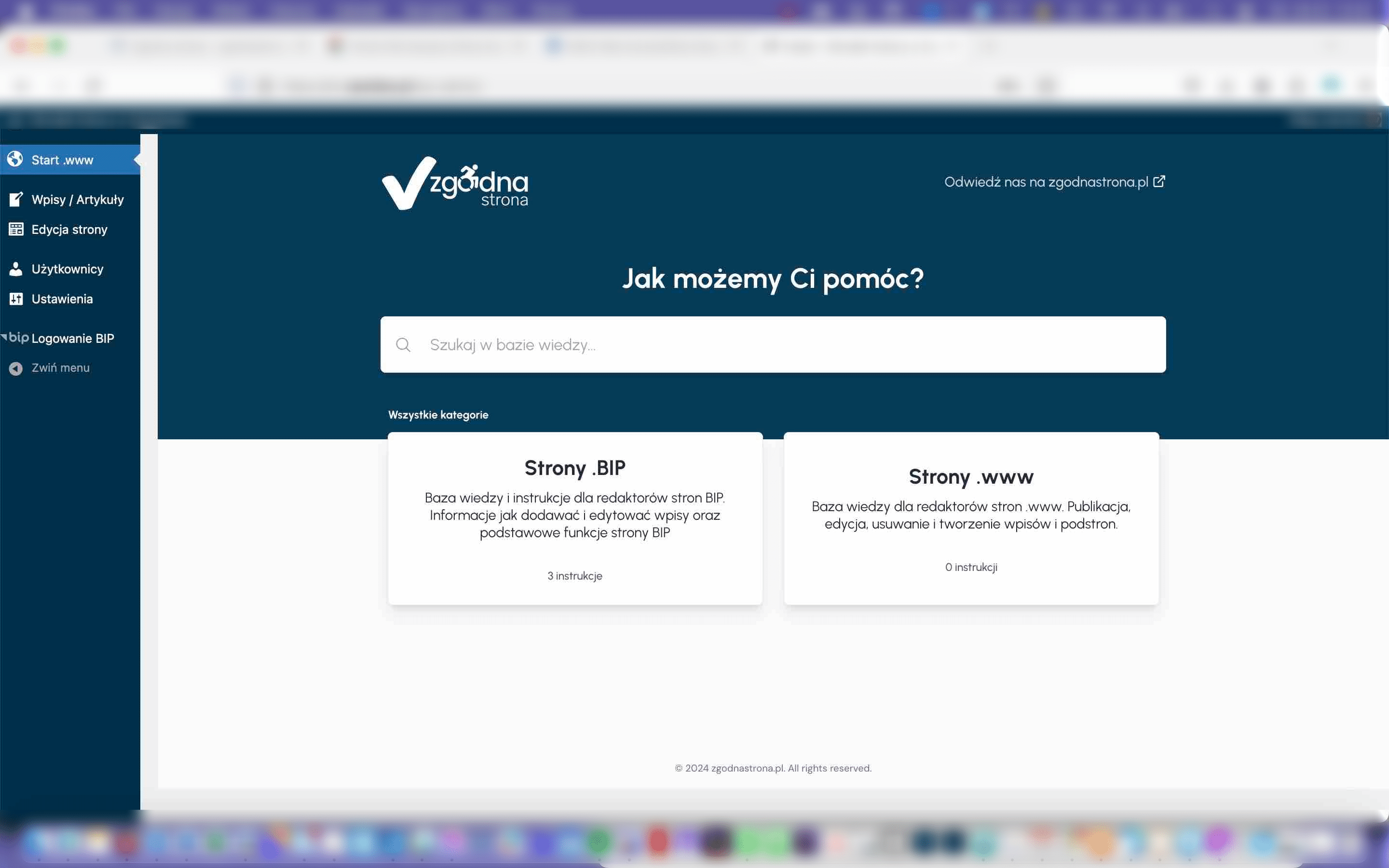 Przechodzimy do zakładki Edycja strony