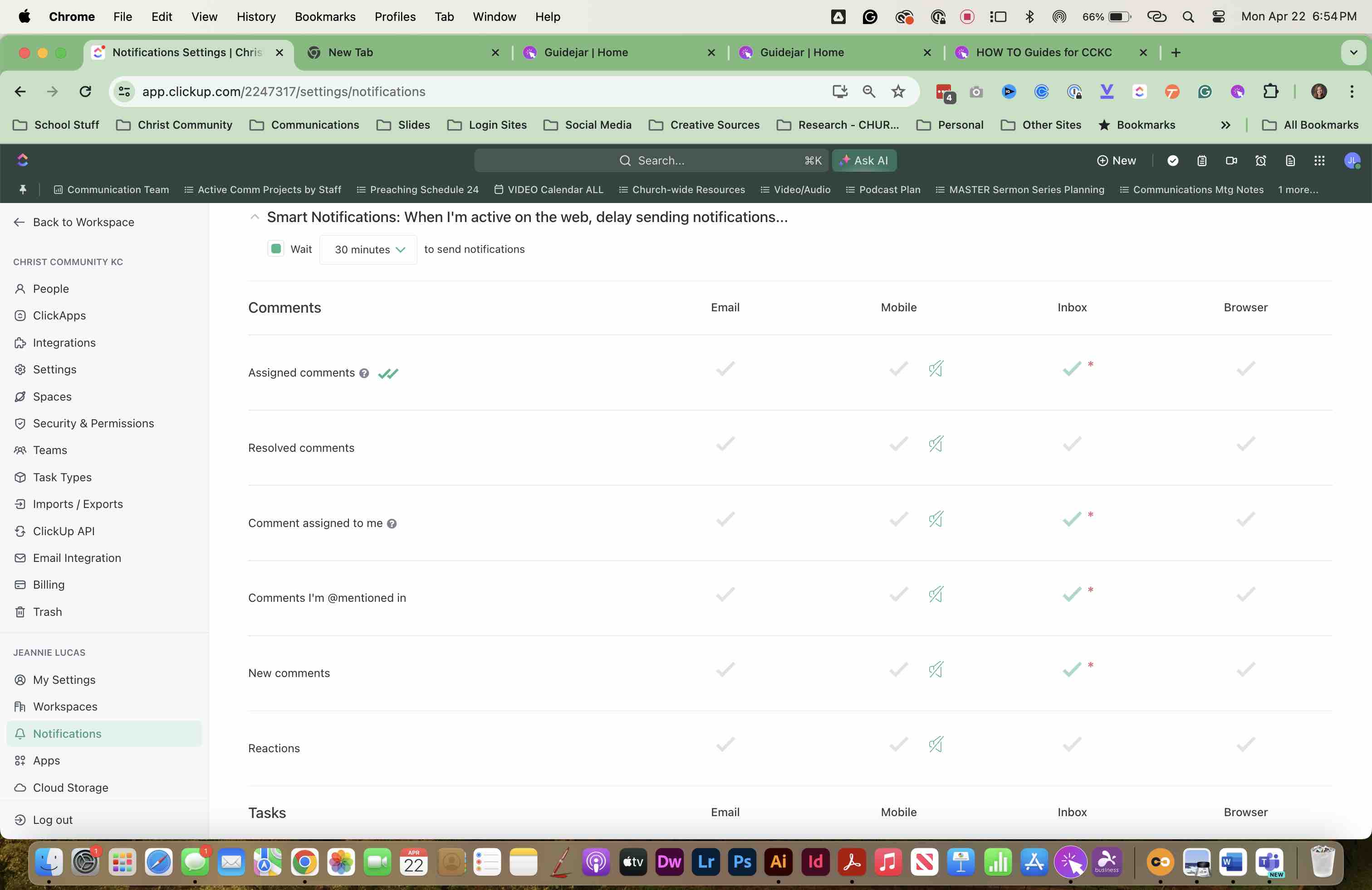 SCROLL in the window to SELECT which notifications you would like to receive.
By default, you ARE SET TO RECEIVE email notifications, but you can change the setting here.