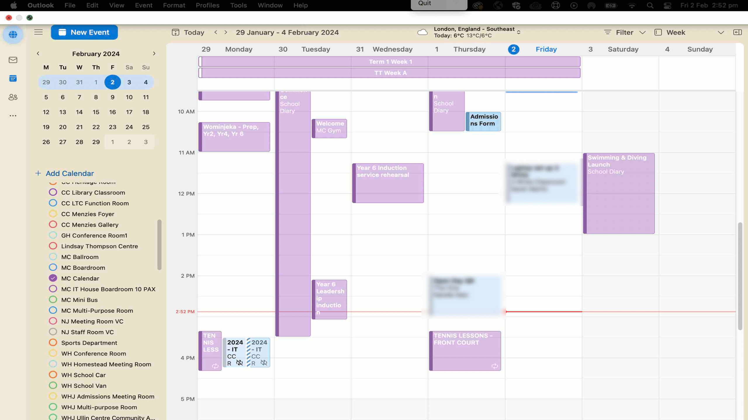The list of calendar events may take a few minutes to populate and show in your Outlook.