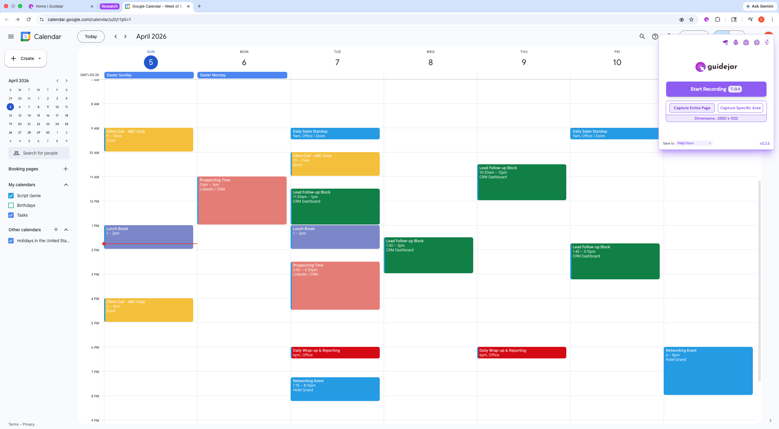Click on "**Start Recording**"