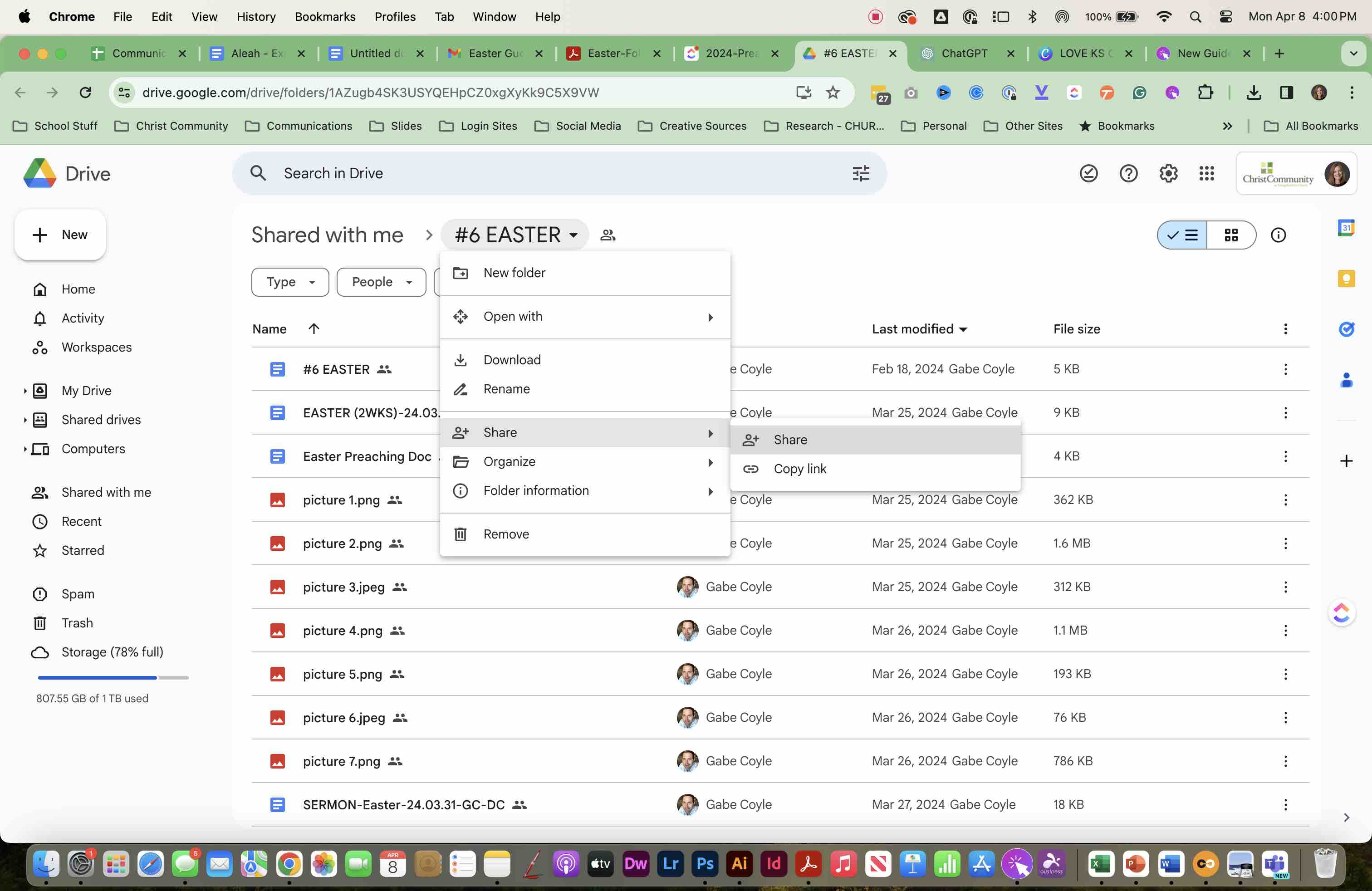 SCROLL down to SHARE and SELECT SHARE to open the dialog box.
