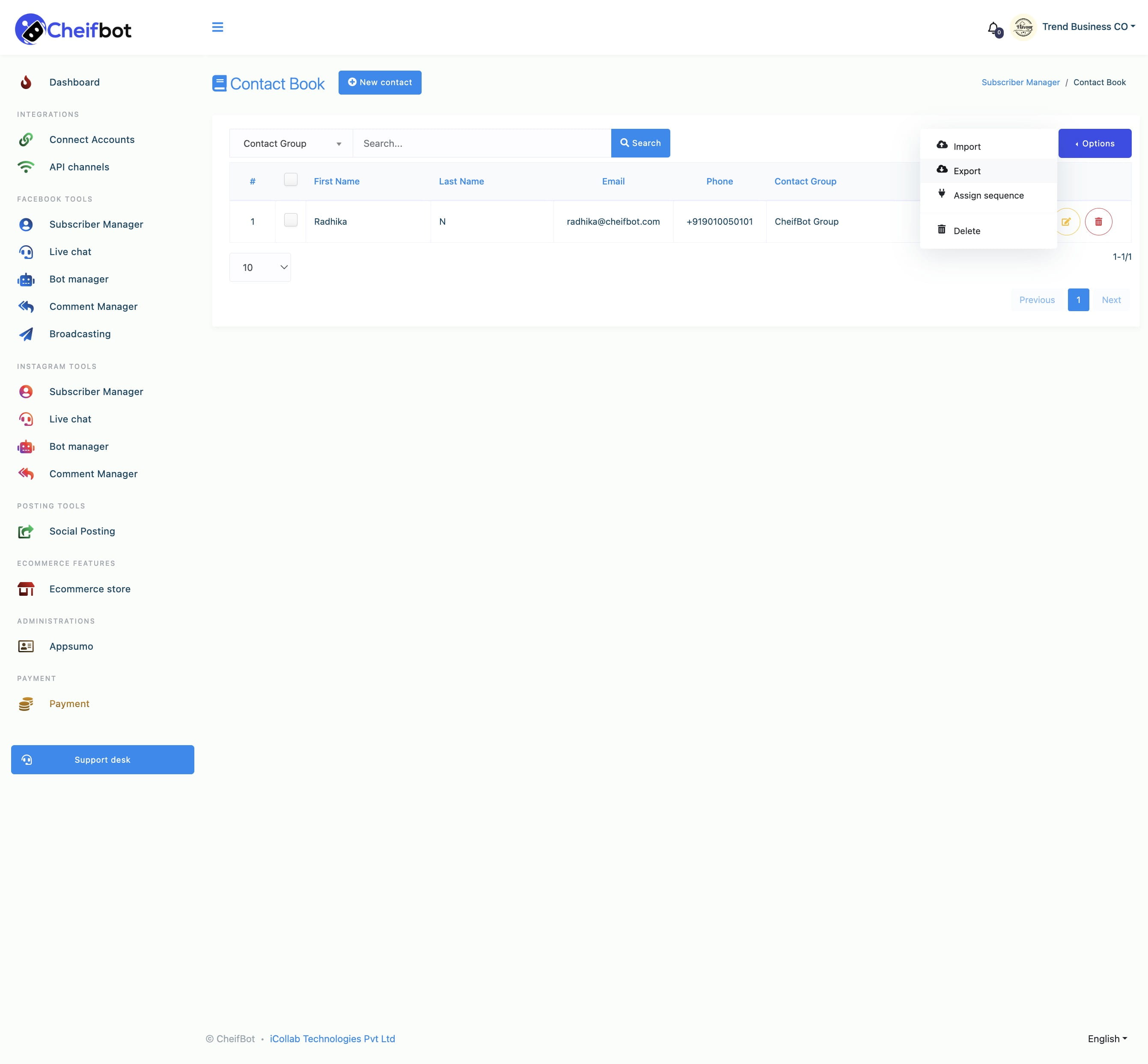 To export contacts, first, you have to select the contacts you want to export.