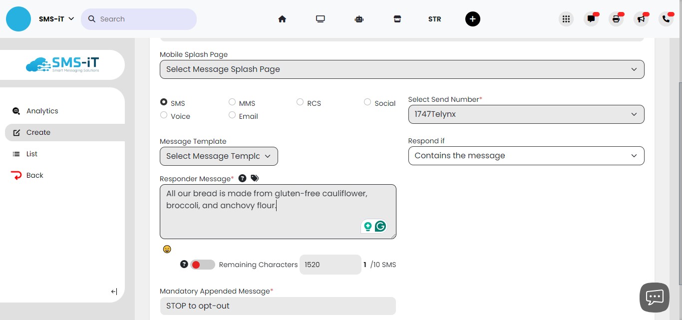 Add your response to the inquiry in the "Responder message" field.