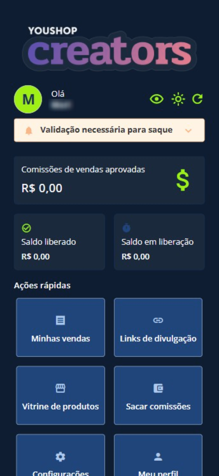 Pronto! Cadastro concluído, agora você já pode acessar o app e começar a usar a YouShop.