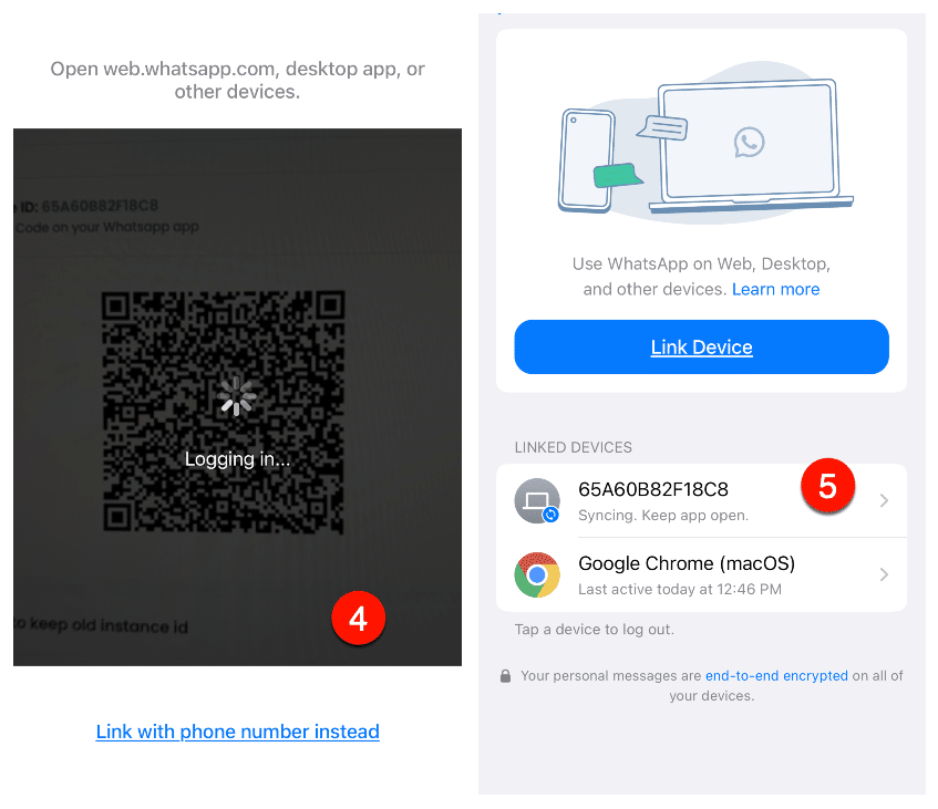 After connecting, you can see it appeared in the linked device