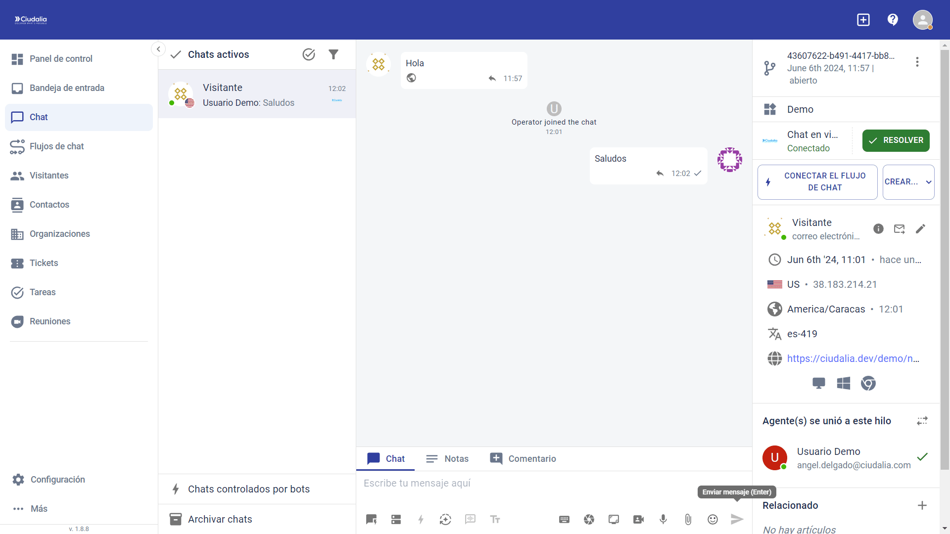 Una vez enviada una respuesta.