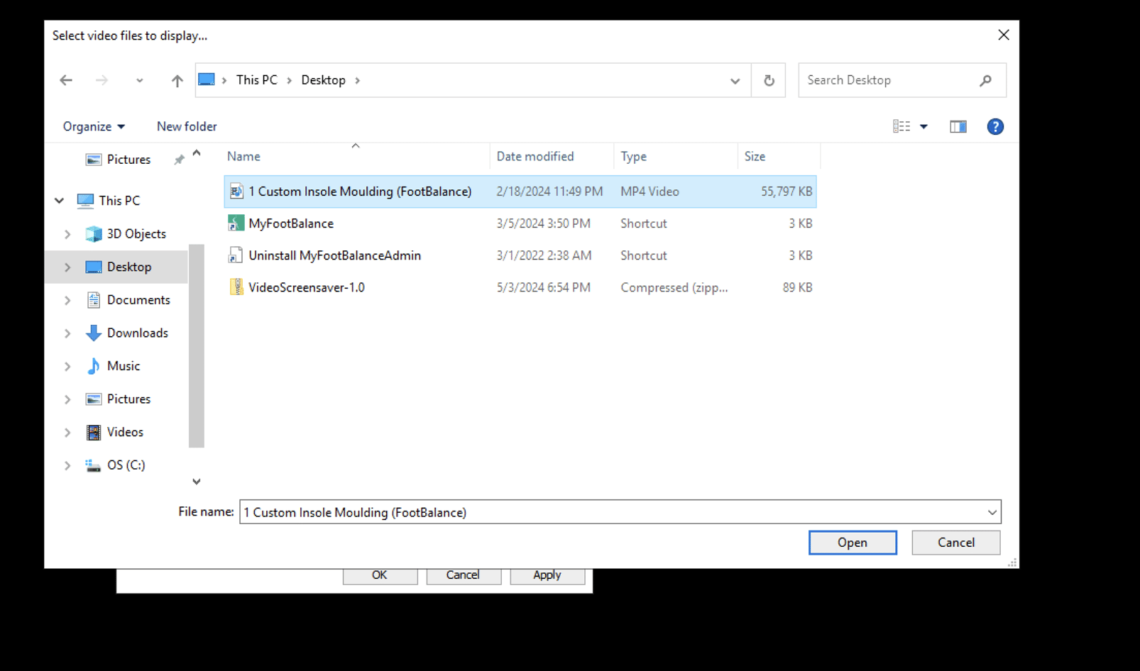 ## Once you click settings, select **"MFB® Screen Saver Process LOGO"** from Step 2