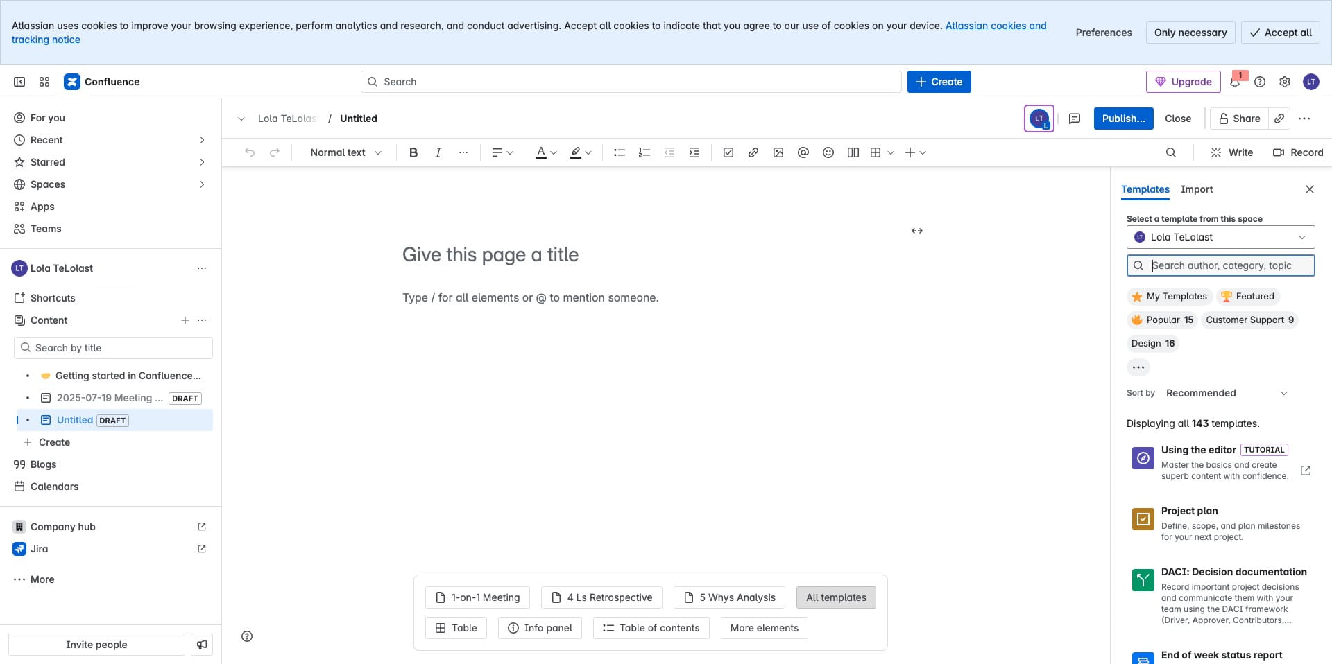 You can search for one but in this case, lets use the Project plan option