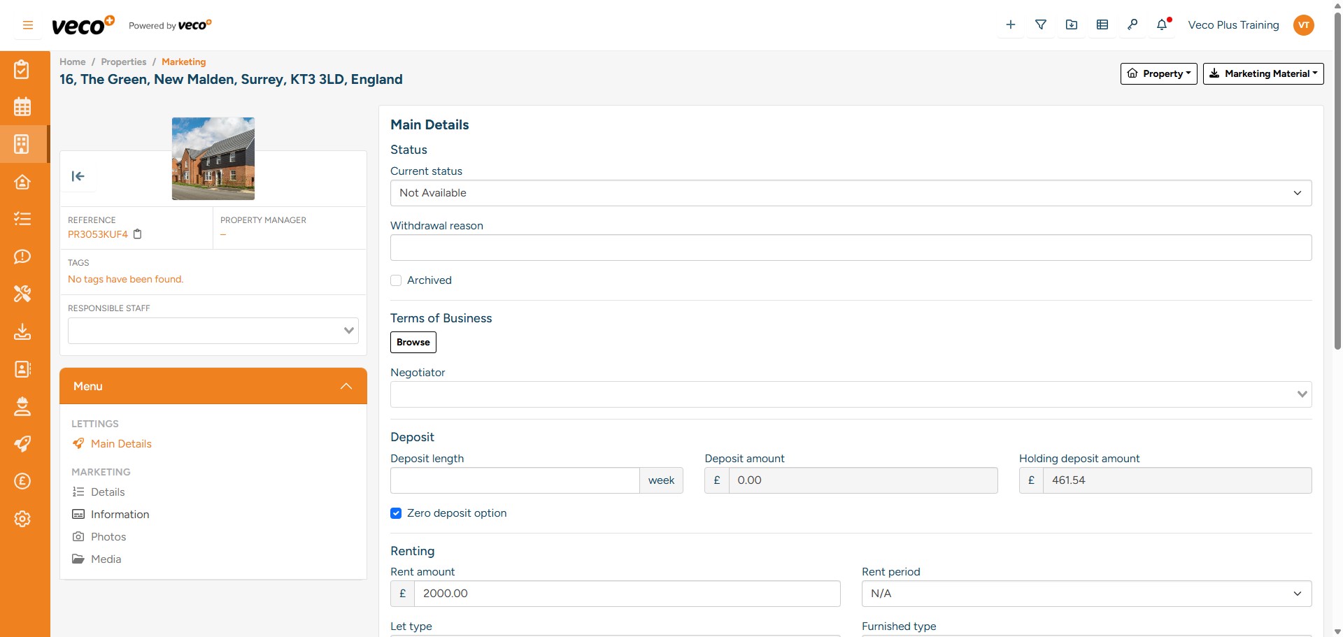 Once you have entered all relevant information and saved, go back to the ‘Information’ area 