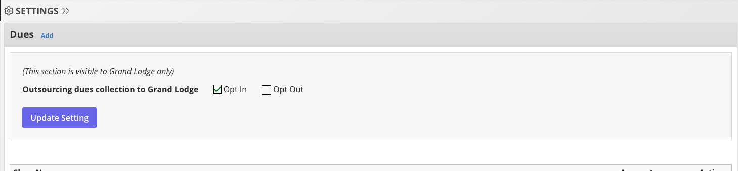 Select OPT IN to enroll lodge and click on "Update Setting"