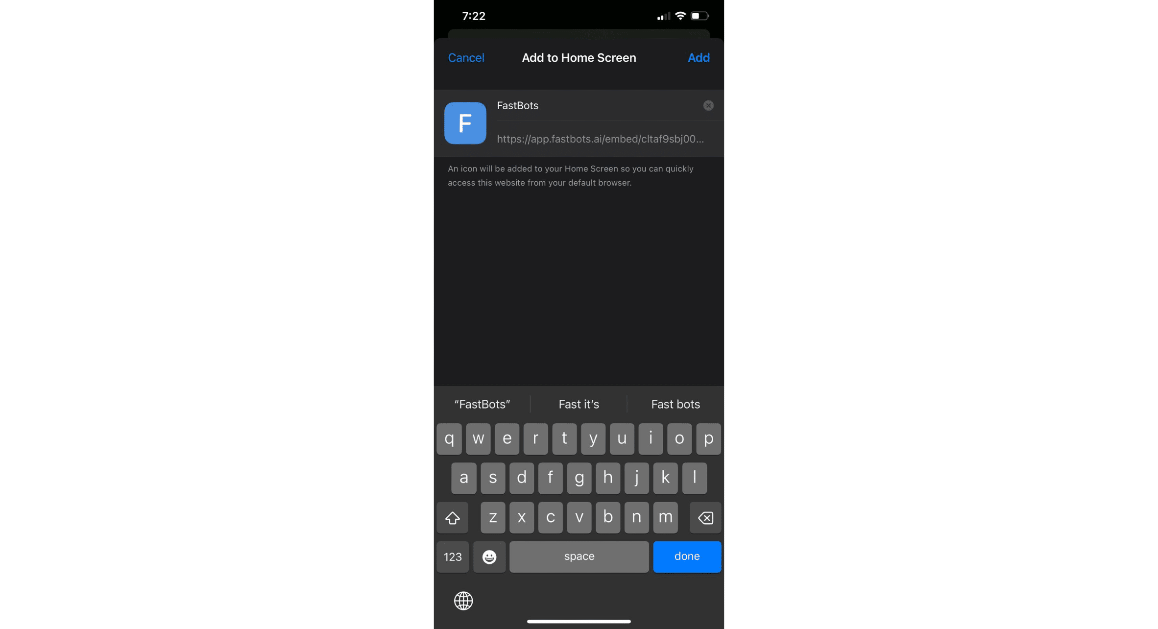 Click on "ADD" button to confirm.