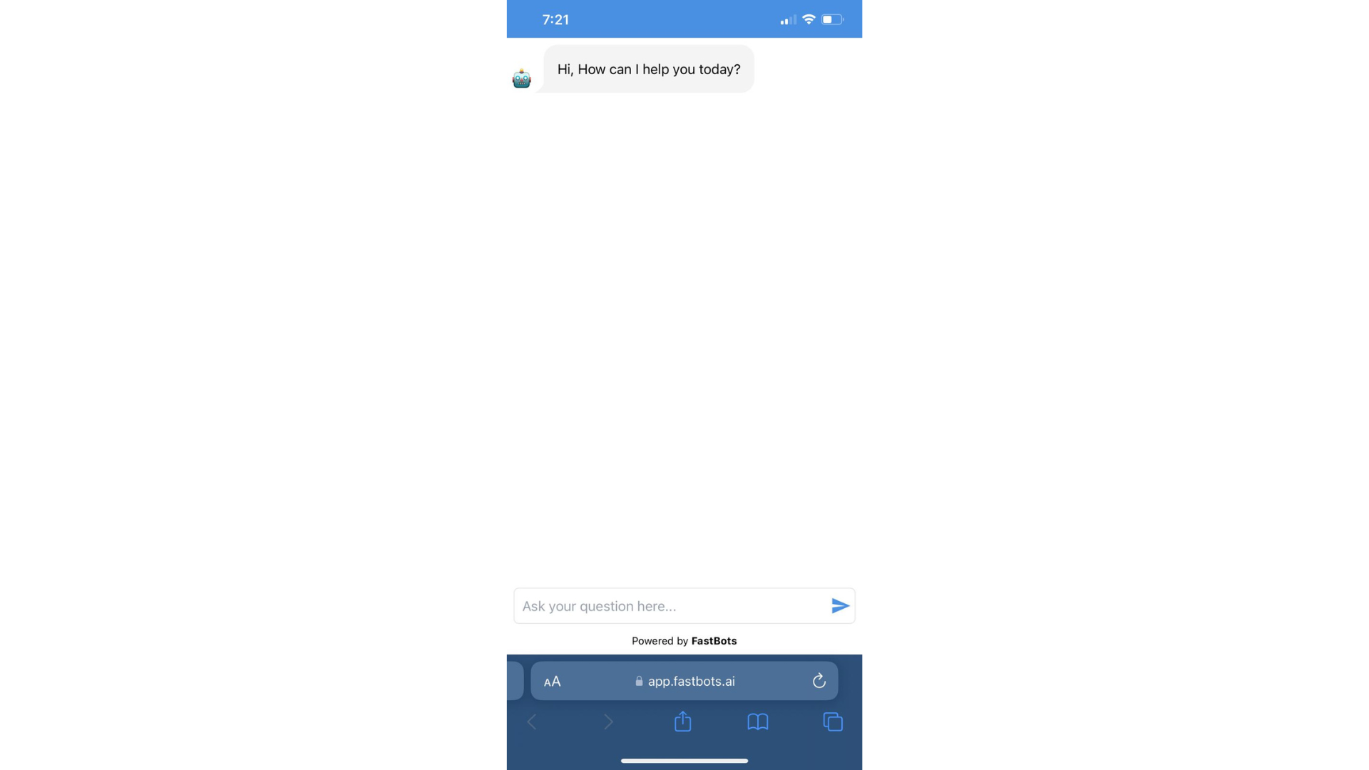 Open the copied URL in the Safari browser on your iPhone and click on the "Share" icon.