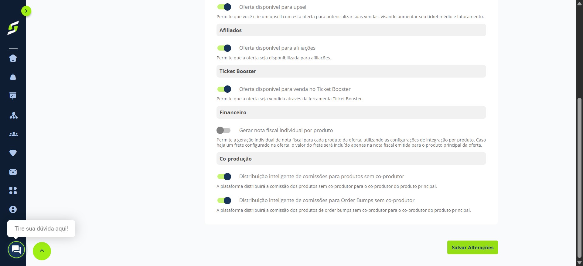 Após revisar todas as informações, clique em "Salvar alterações".