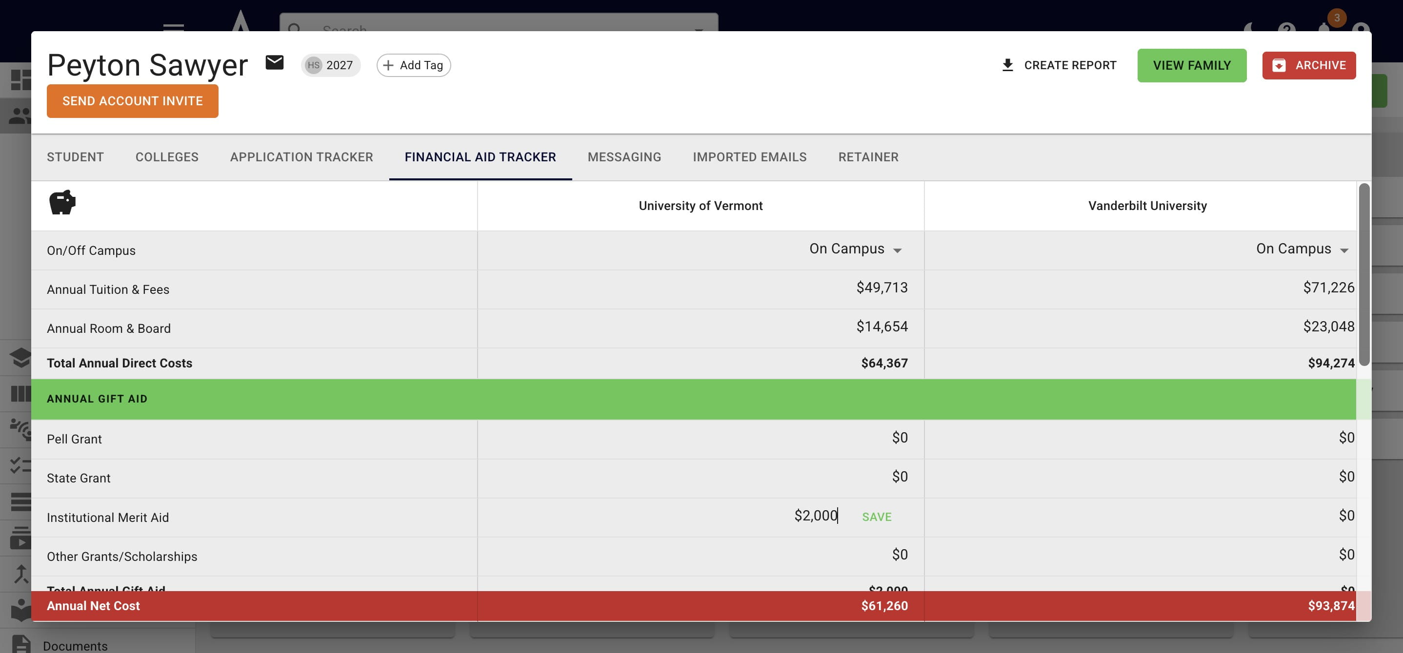 You can also override numbers as needed by clicking into the cell. 