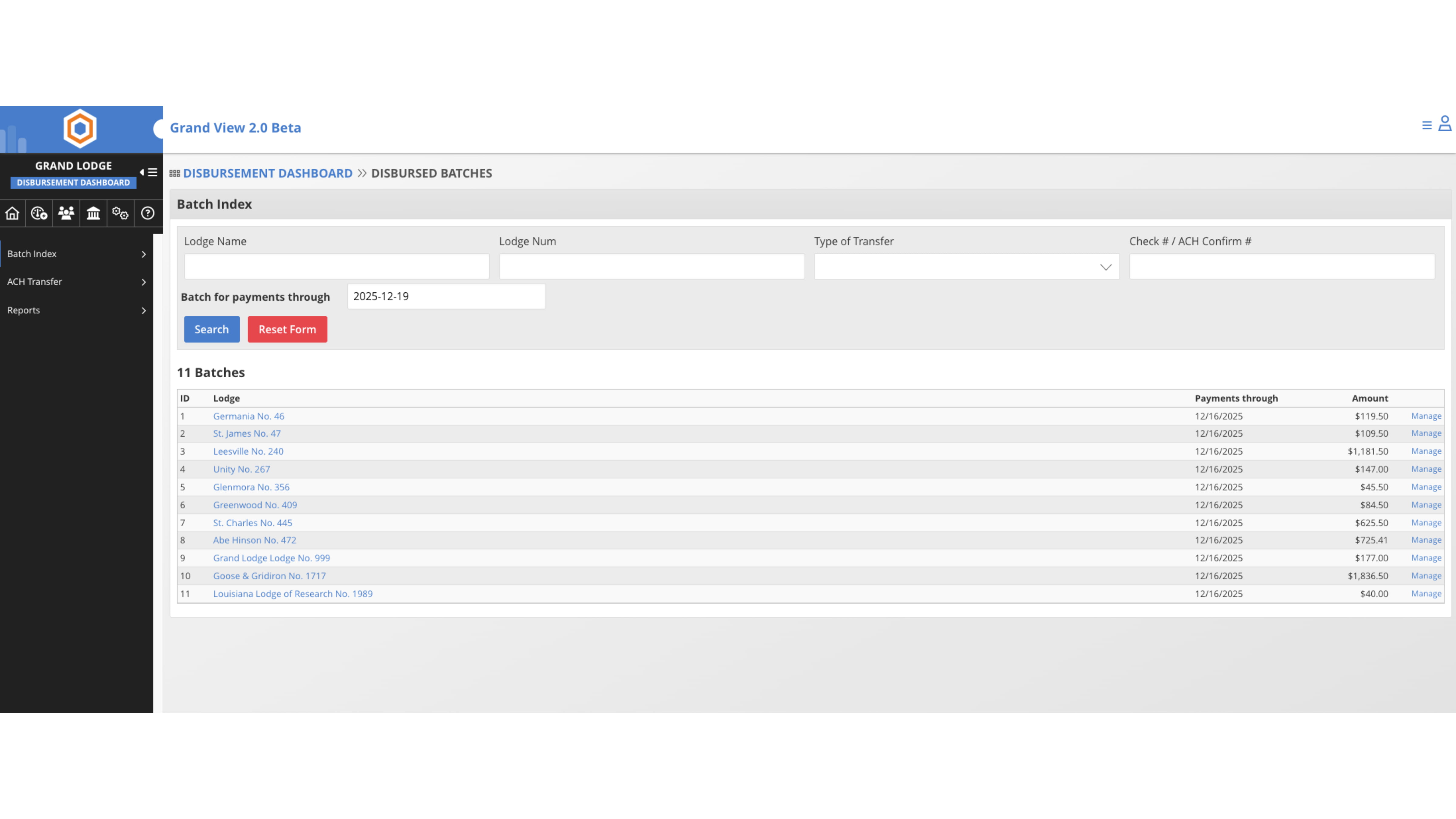 Once done, you’ll be redirected to the Disbursed Batches page. (You can also find it by going to Operations → Online Payments → Disbursed tab on the left side).