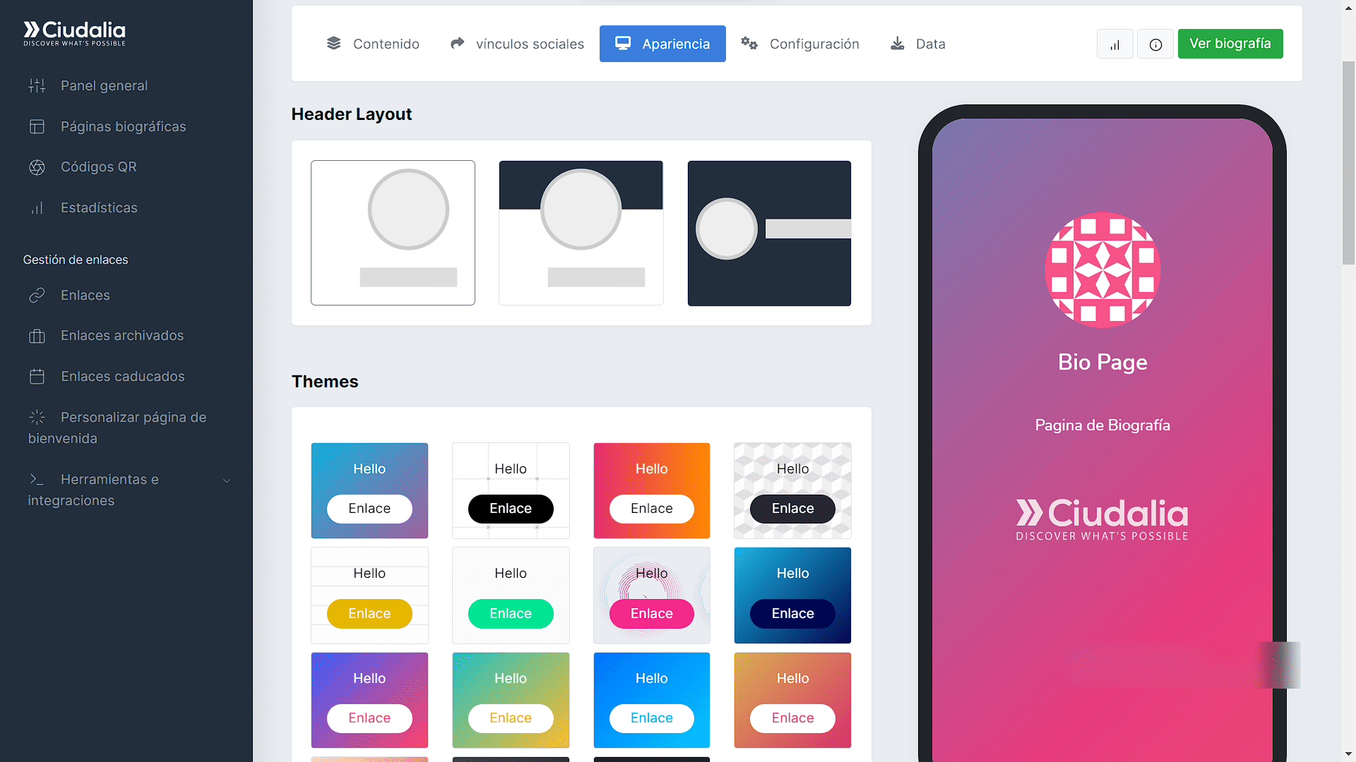 Selecciona tu tema preferido y haz destacar tu página