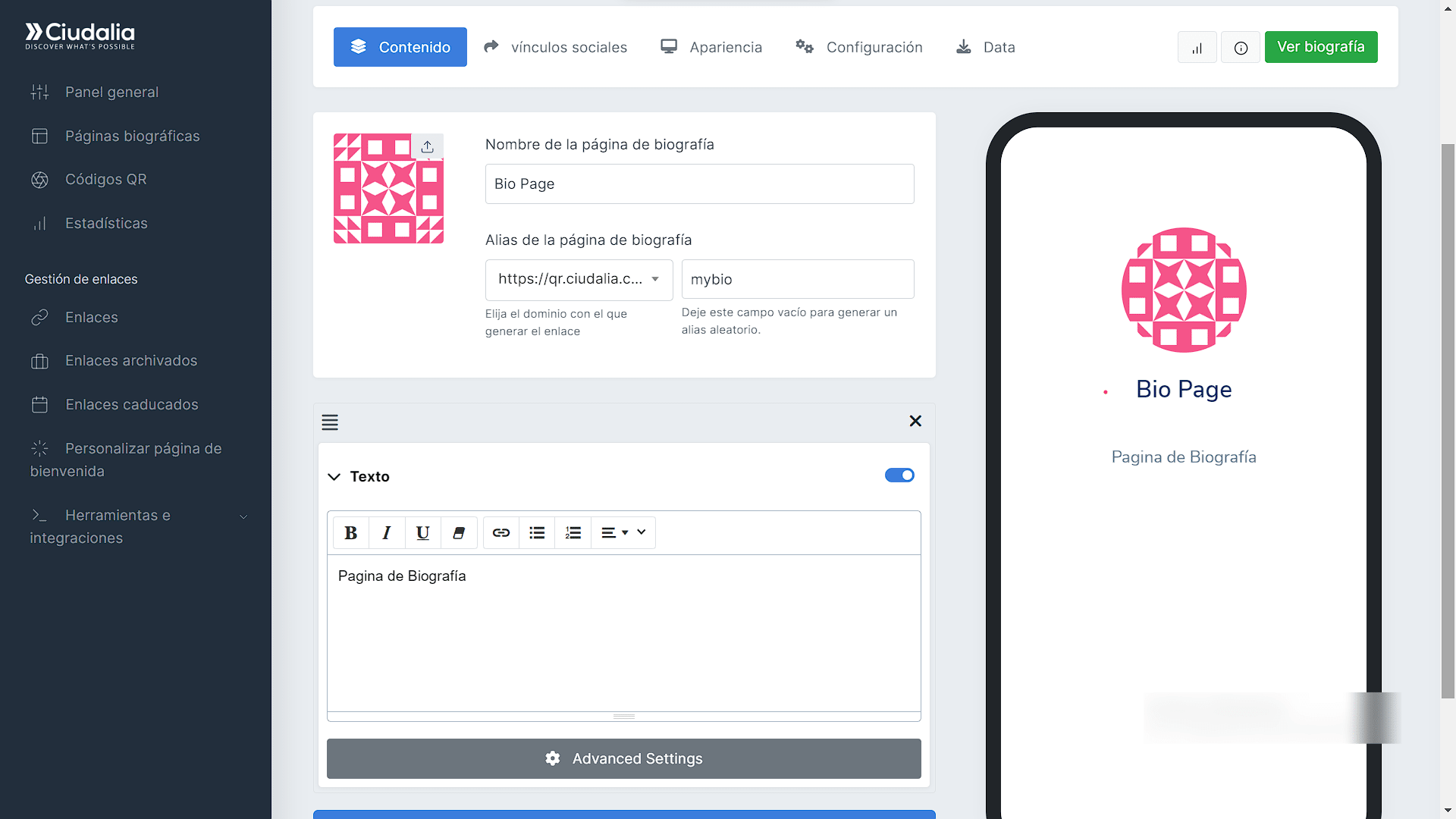 Edita el contenido agregado y los cambios se reflejarán de forma automática