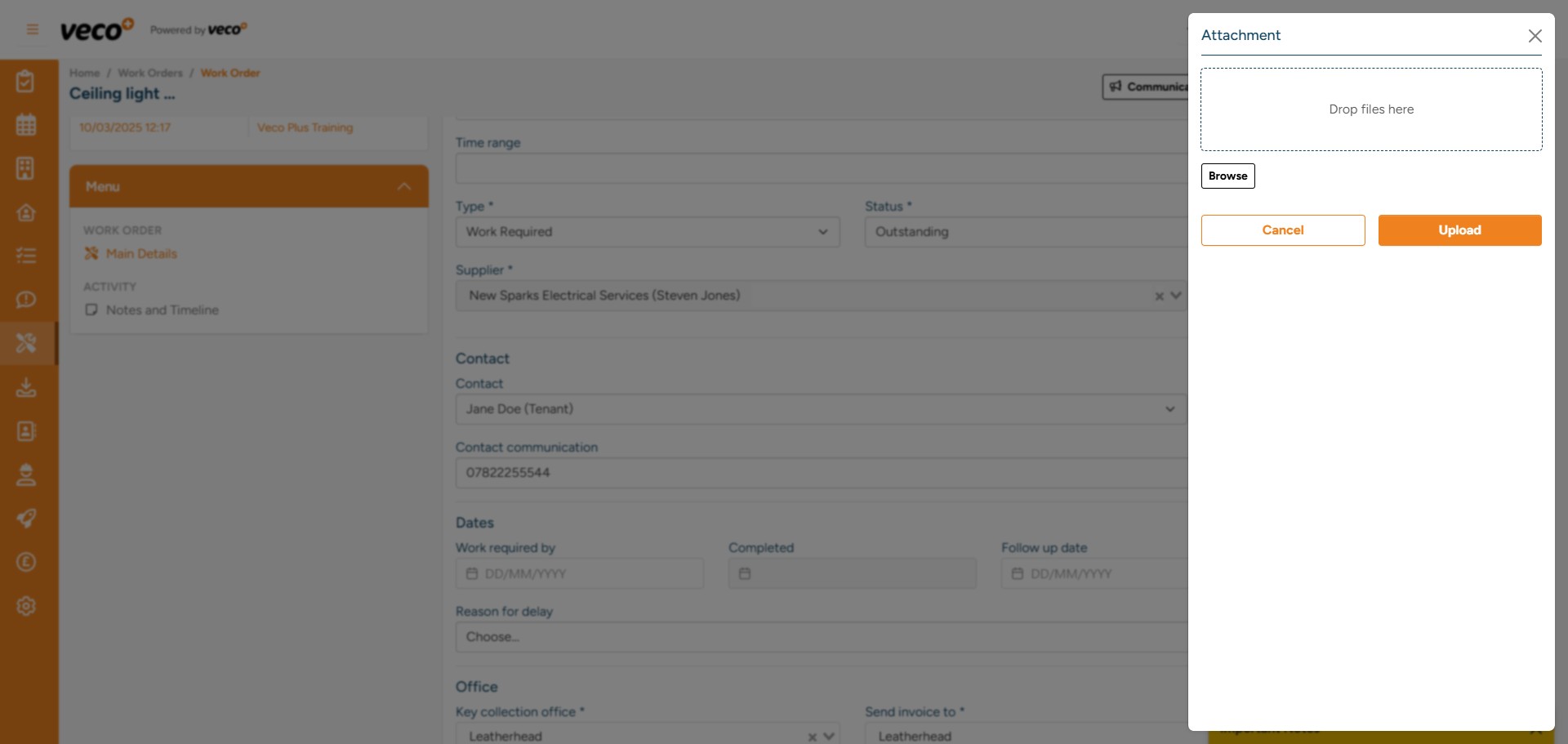 
Once you select ‘Upload’, you will then be able to browse documents/photos or drag and drop them into the box ‘Drop Files Here’
Then select ‘Upload’
