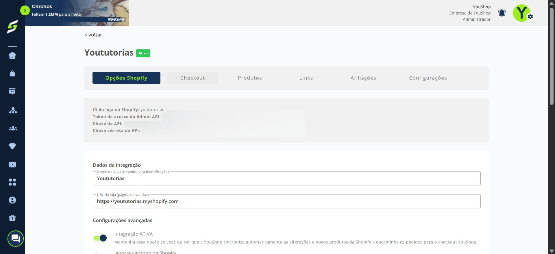 Acesse a seção “Checkout”.