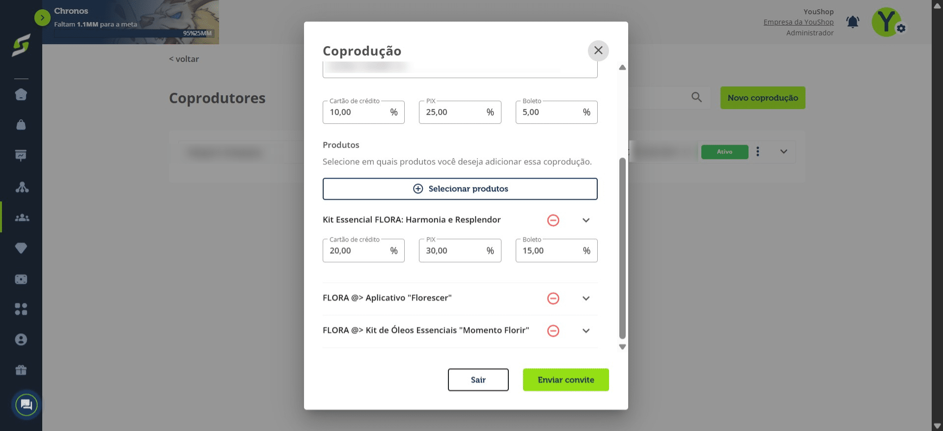 Após preencher todas as informações, clique em Enviar convite.