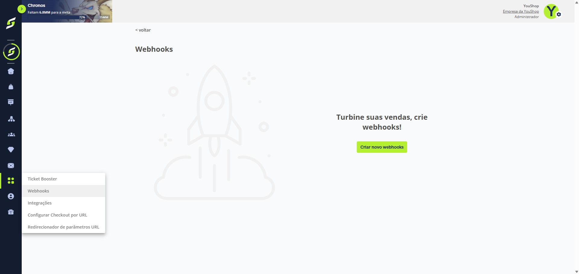 Acesse Webhooks.